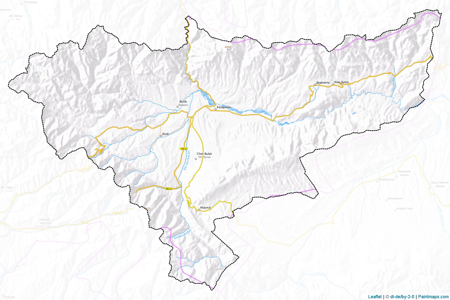 Toguz-Toro İlçesi (Celal-Abad İli) Haritası Örnekleri-1