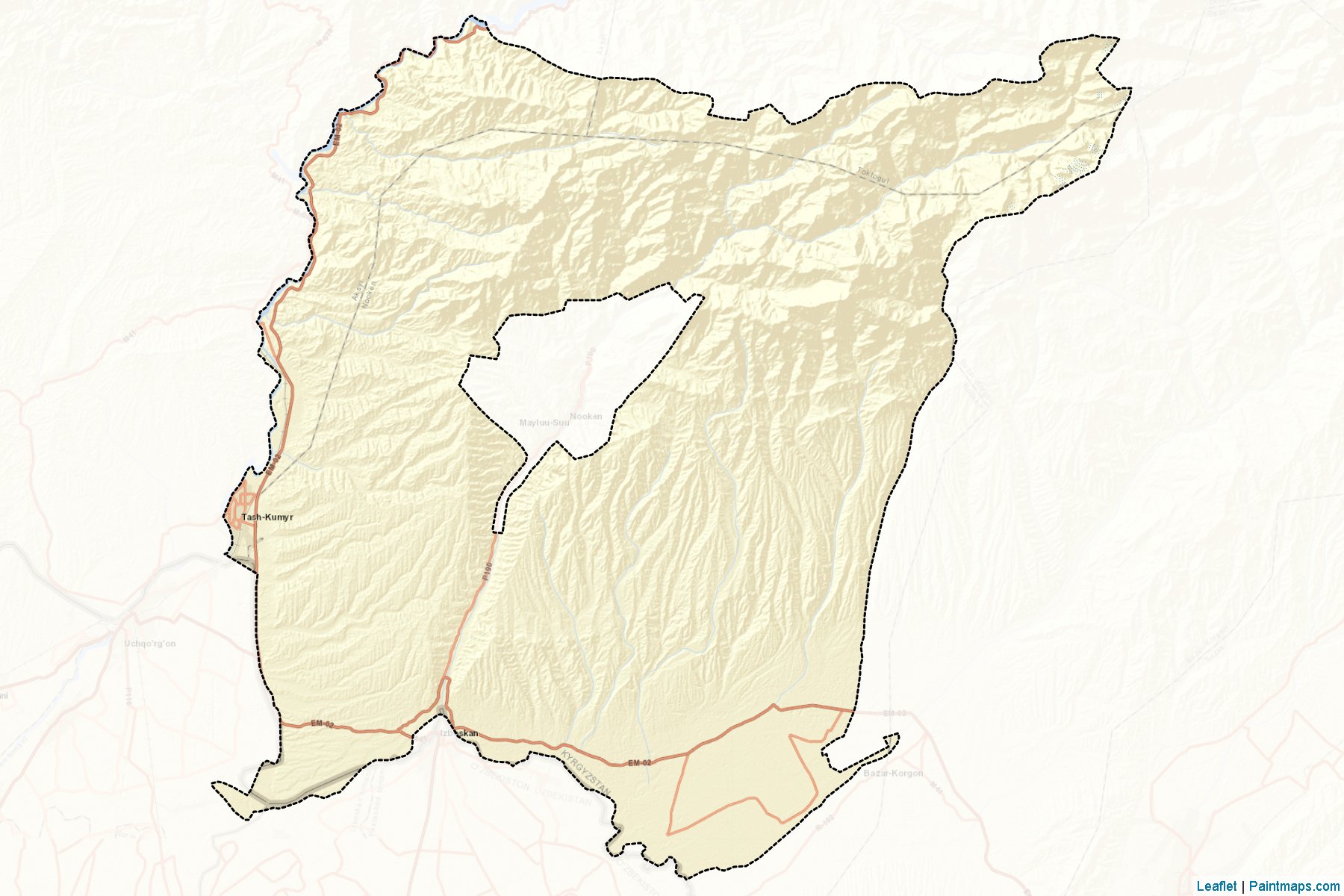 Muestras de recorte de mapas Nooken (Jalal-Abad)-2