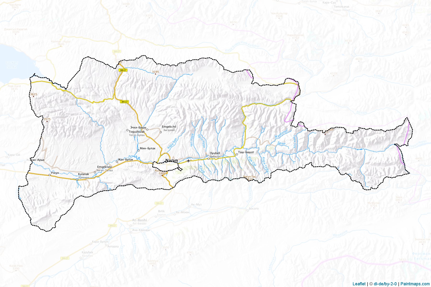 Muestras de recorte de mapas Naryn (Naryn)-1