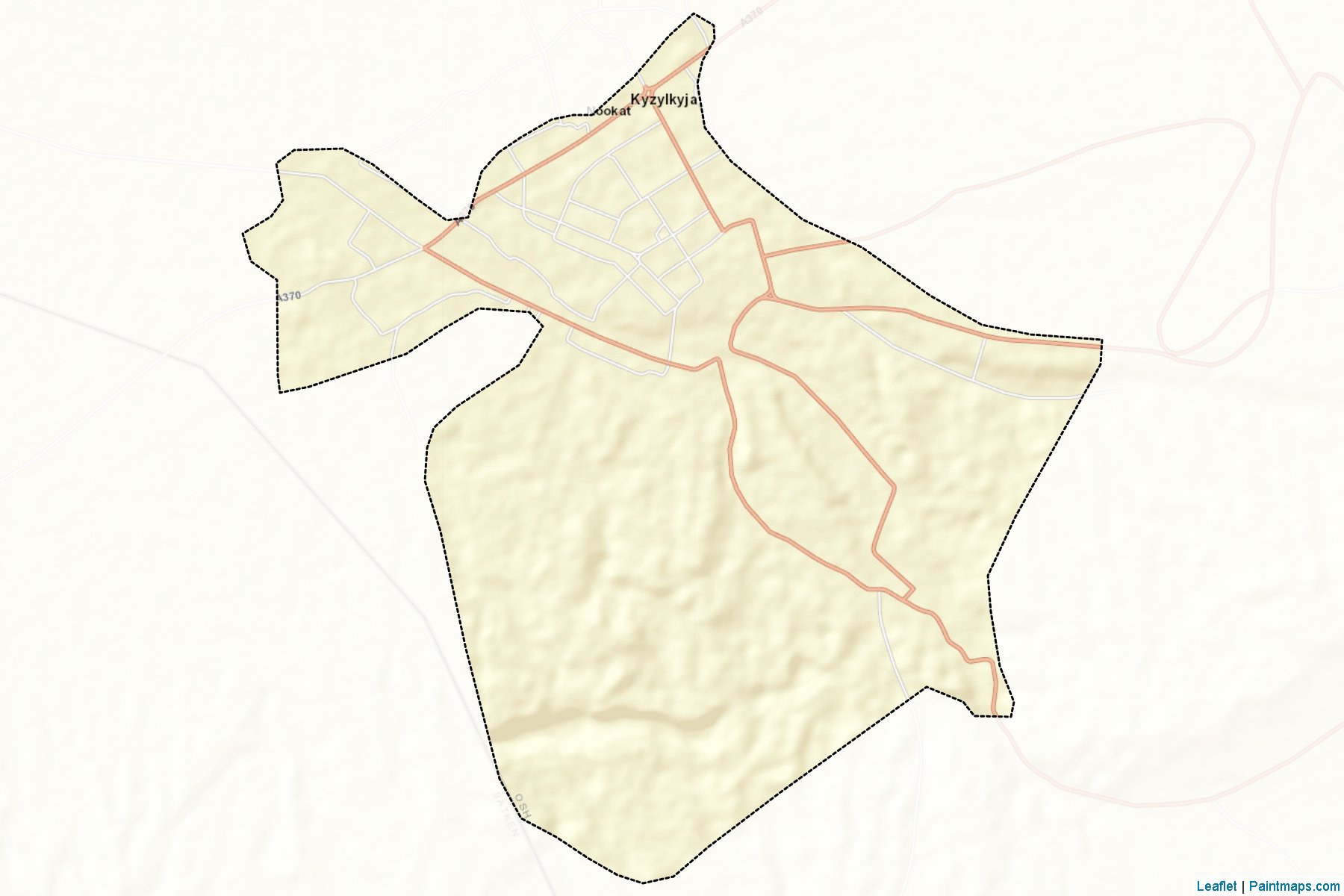 Muestras de recorte de mapas Kyzyl-Kia (Batken)-2