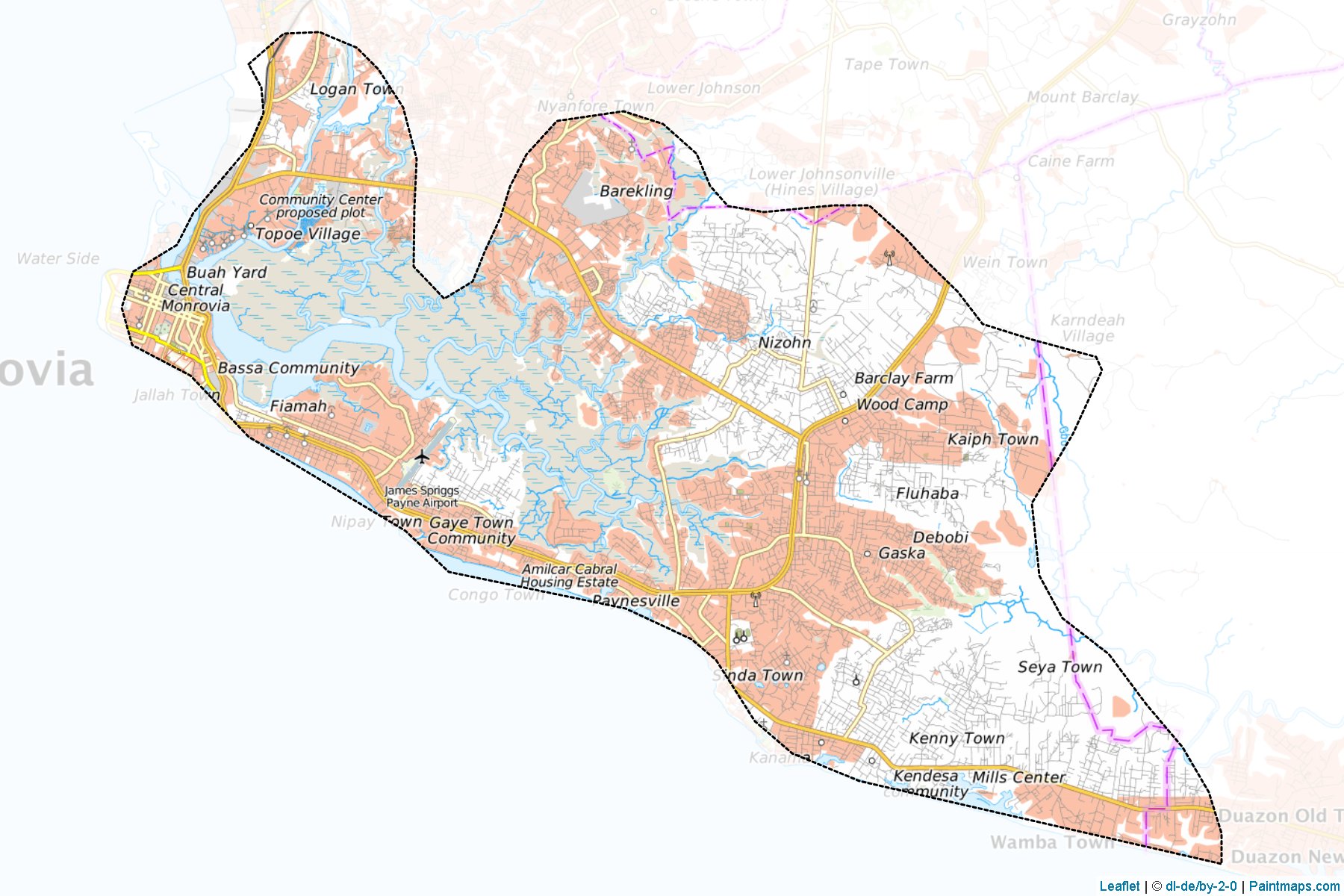 Greater Monrovia (Montserrado County) Haritası Örnekleri-1