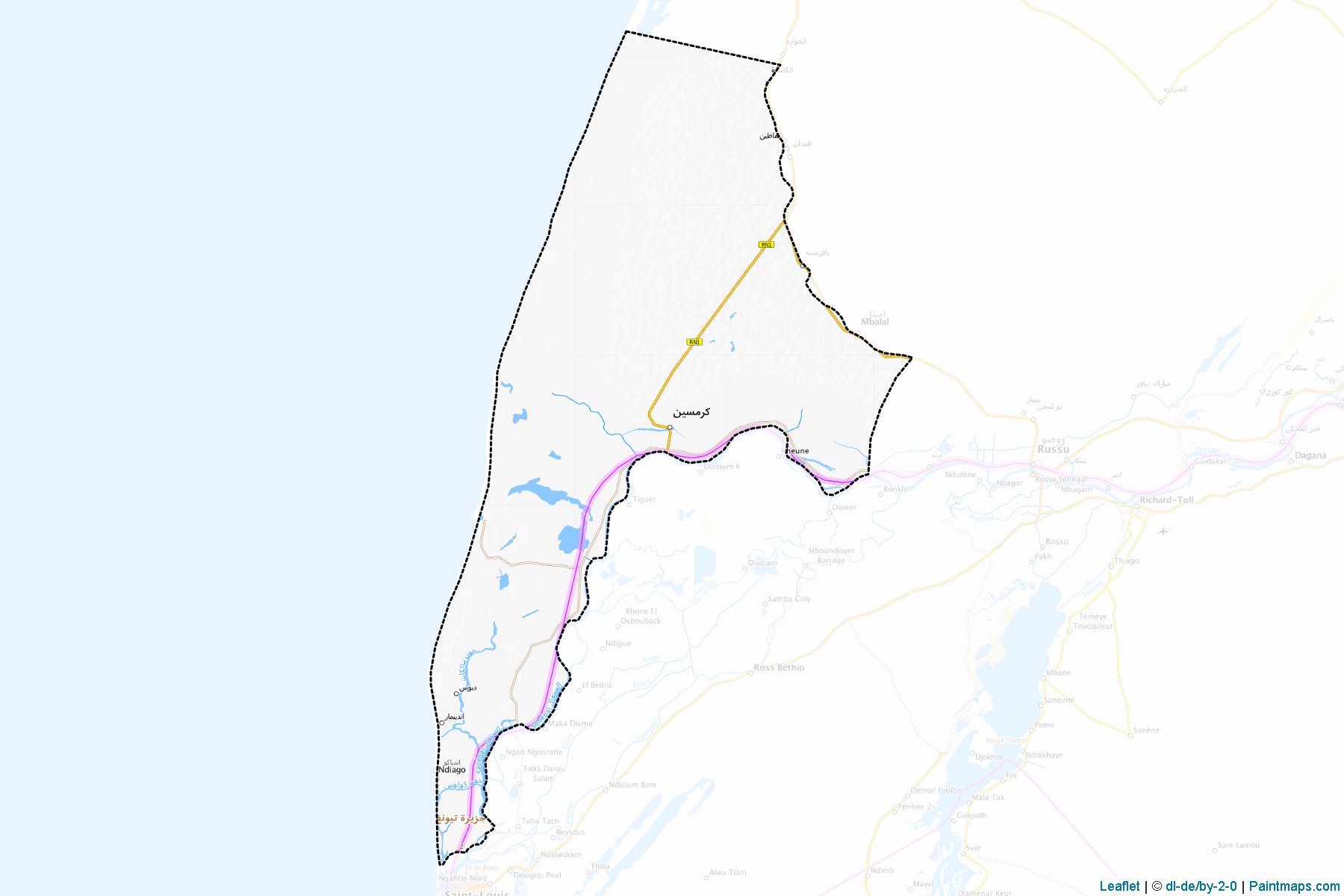 Muestras de recorte de mapas Keur-Macene (Trarza)-1