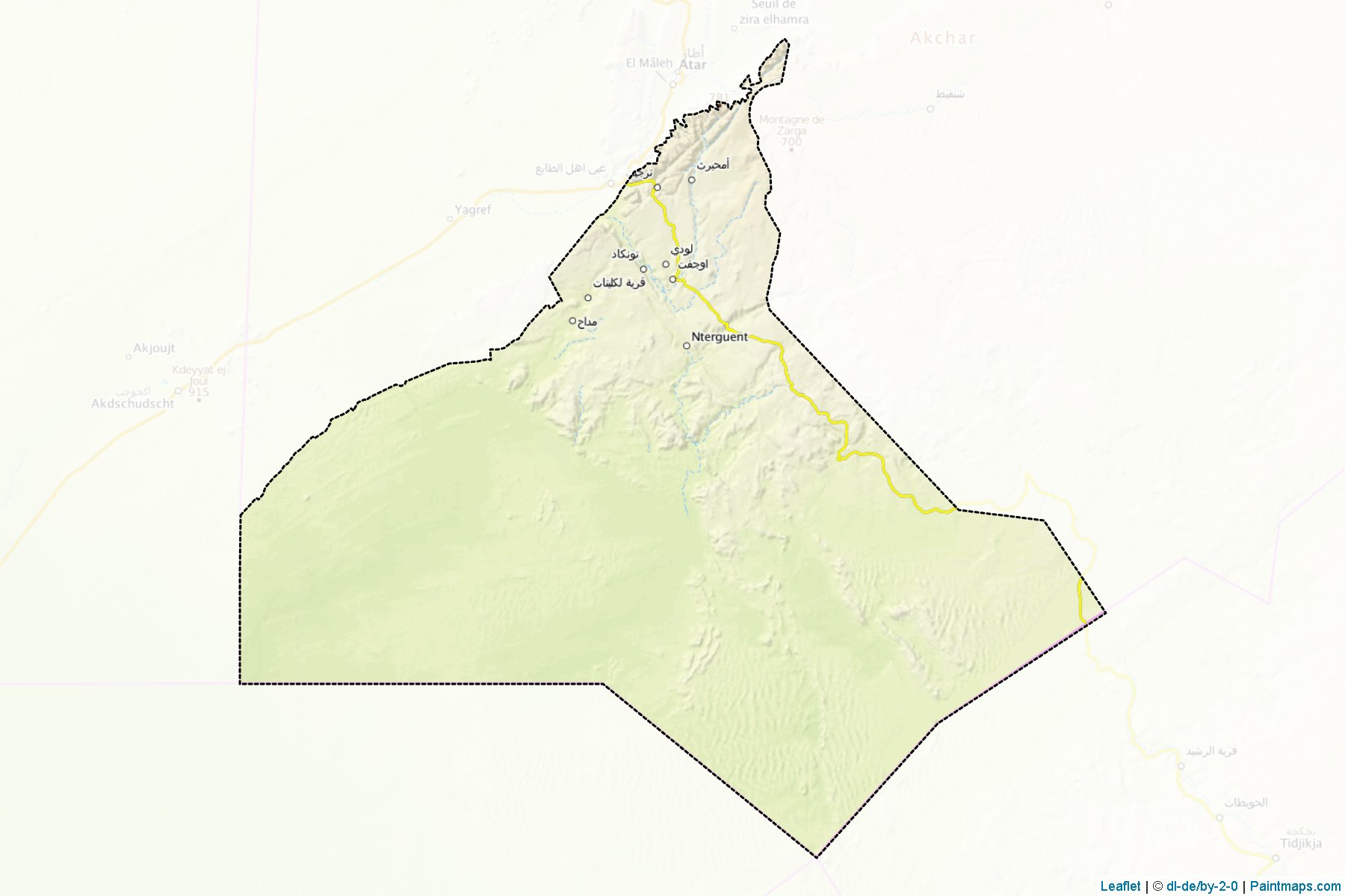 Muestras de recorte de mapas Aoujeft (Adrar)-1