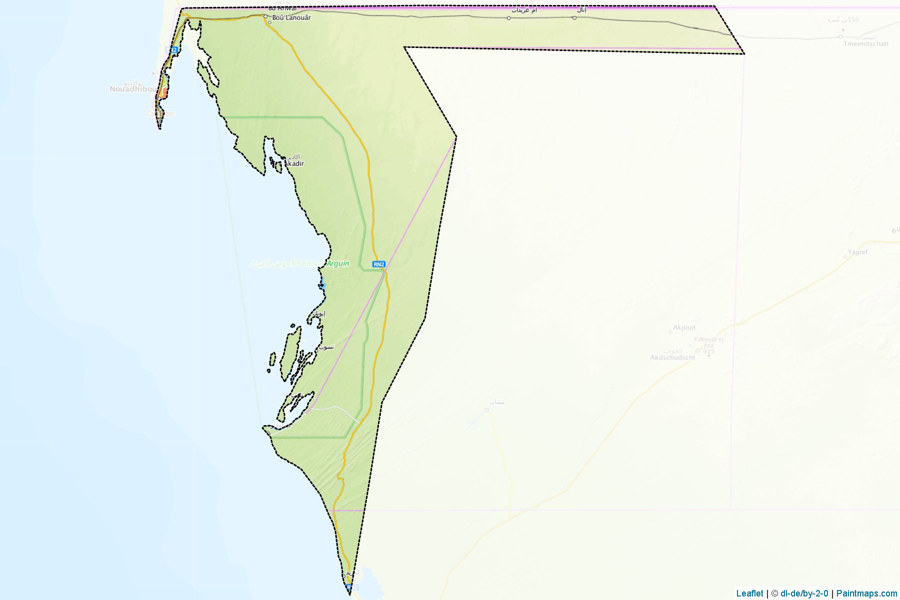 Nouadhibou (Dakhlet Nouadhibou) Map Cropping Samples-1