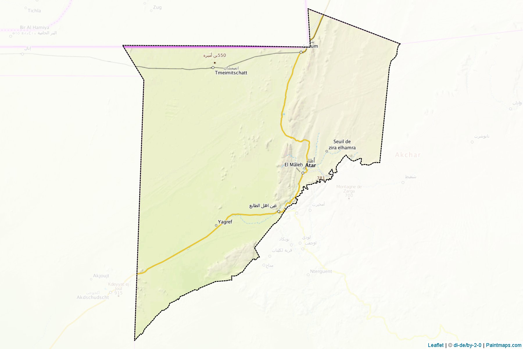 Atar (Adrar Region) Map Cropping Samples-1