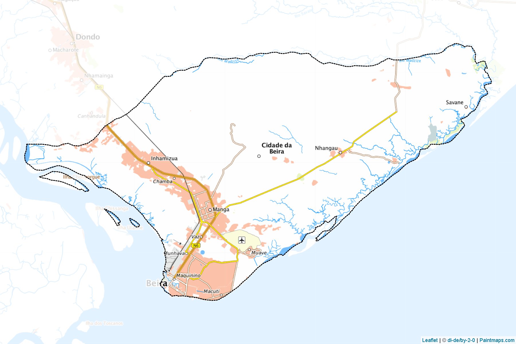 Muestras de recorte de mapas Cidade da Beira (Sofala)-1