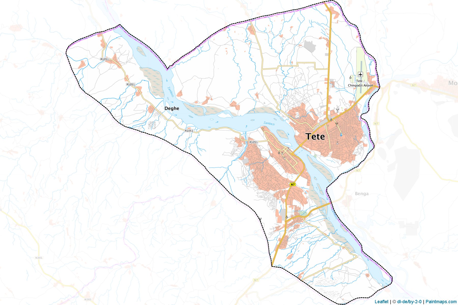 Cidade de Tete (Tete Bölgesi) Haritası Örnekleri-1