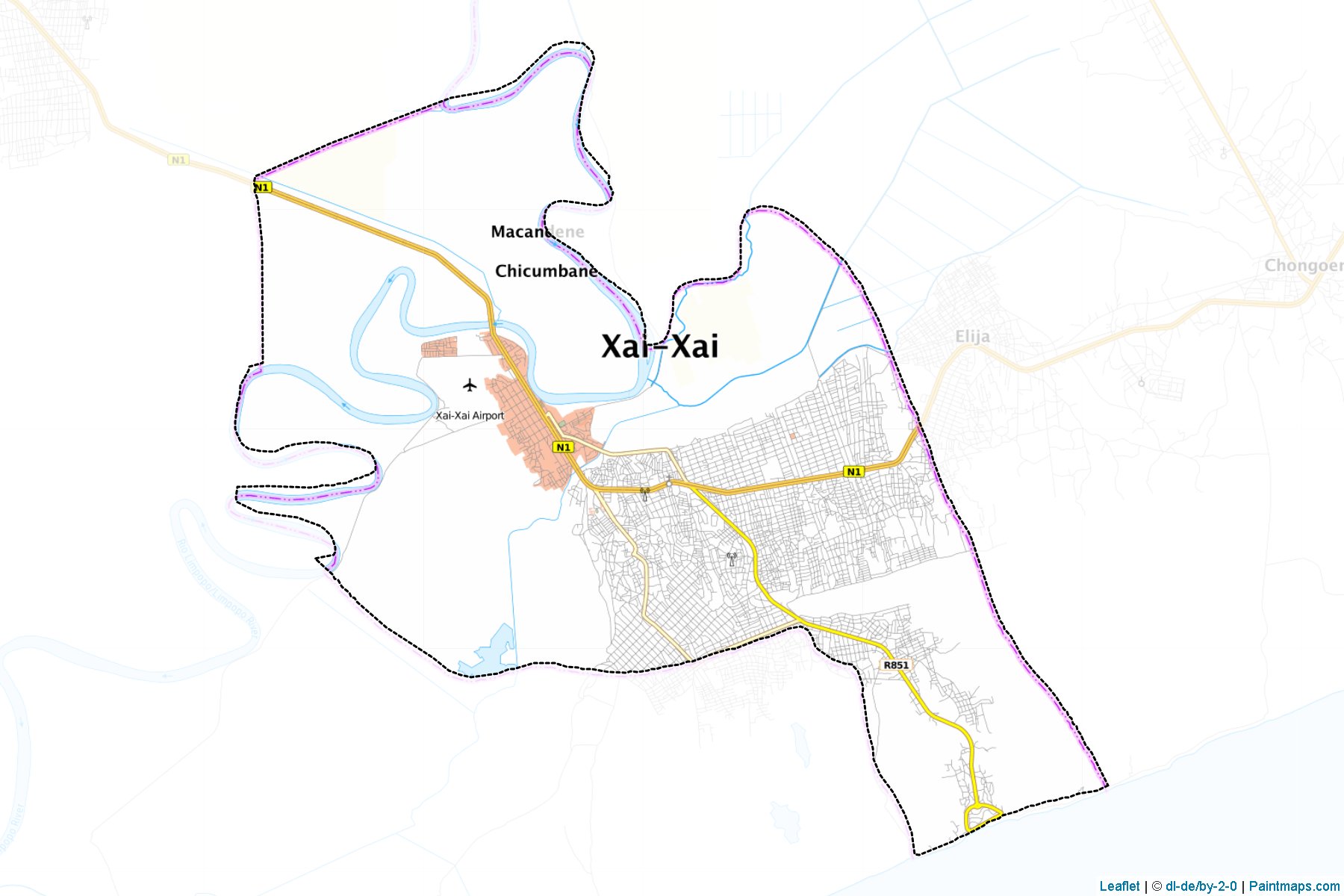 Cidade de Xai-Xai (Gaza Bölgesi) Haritası Örnekleri-1