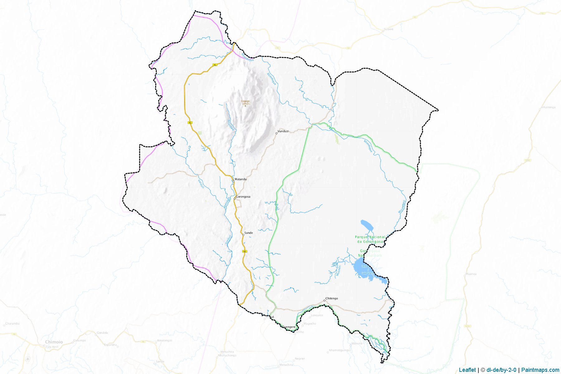 Gorongosa (Sofala Bölgesi) Haritası Örnekleri-1