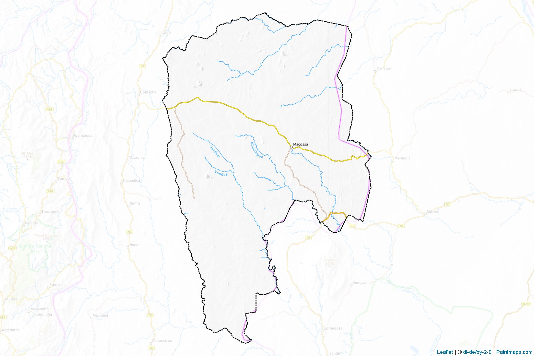 Muestras de recorte de mapas Macossa (Manica)-1