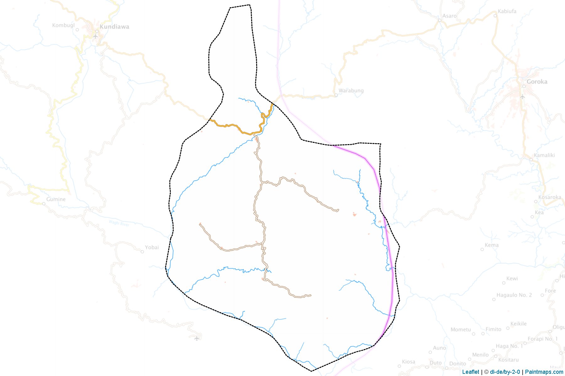 Muestras de recorte de mapas Chuave (Chimbu)-1