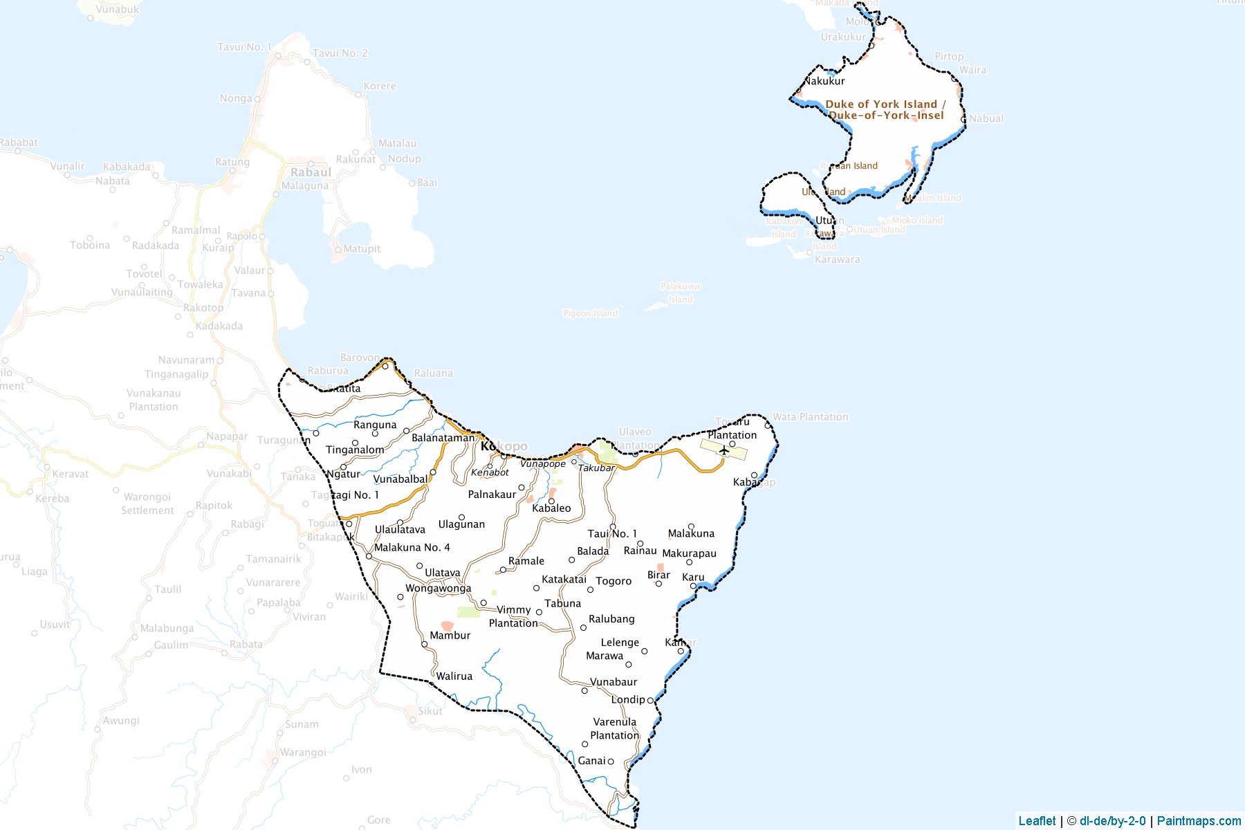 Muestras de recorte de mapas Kokopo (East New Britain)-1