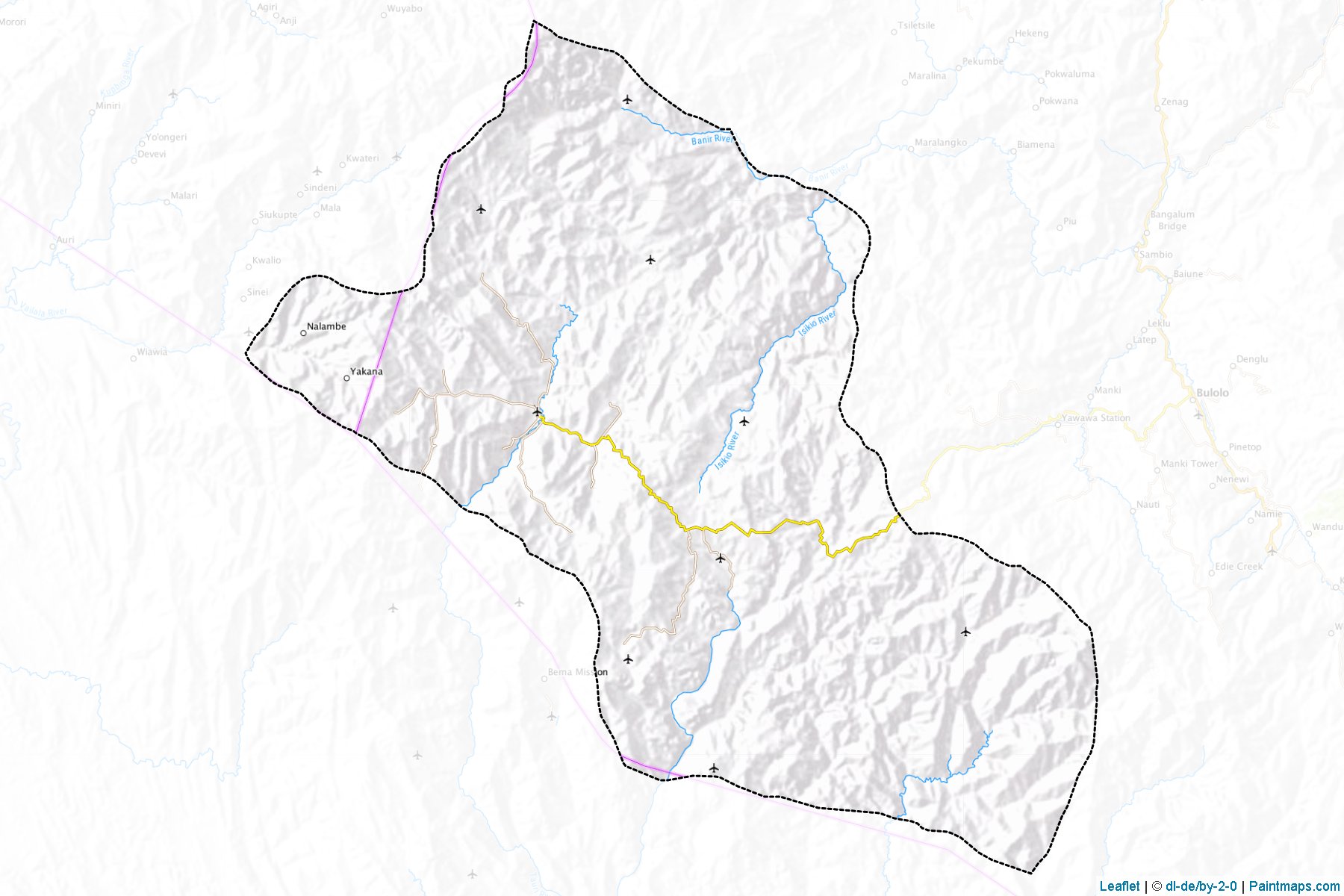 Muestras de recorte de mapas Menyamya (Morobe)-1