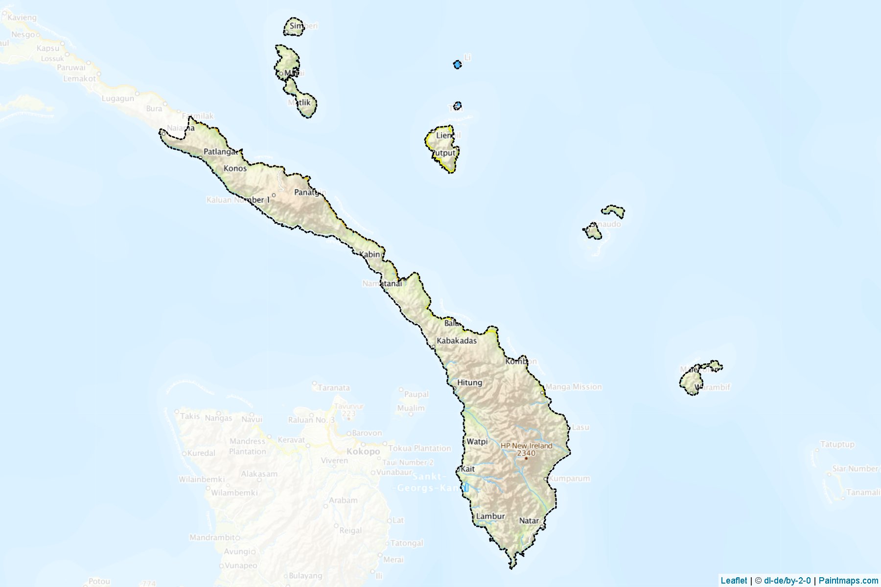 Muestras de recorte de mapas Namatanai (New Ireland)-1