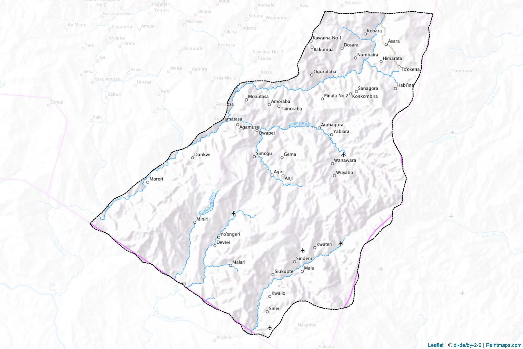 Muestras de recorte de mapas Obura-Wonenara (Eastern Highlands)-1