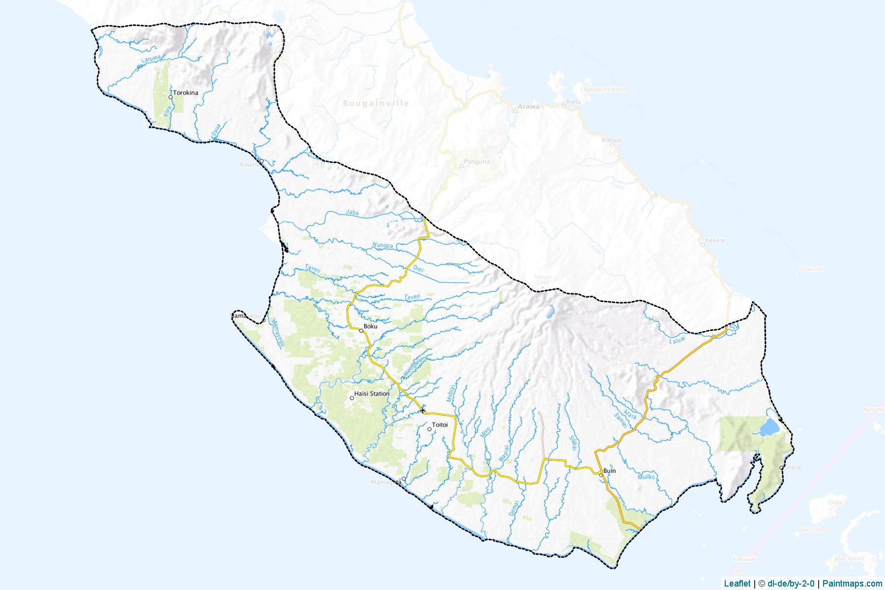 Muestras de recorte de mapas South Bougainville (North Solomons)-1