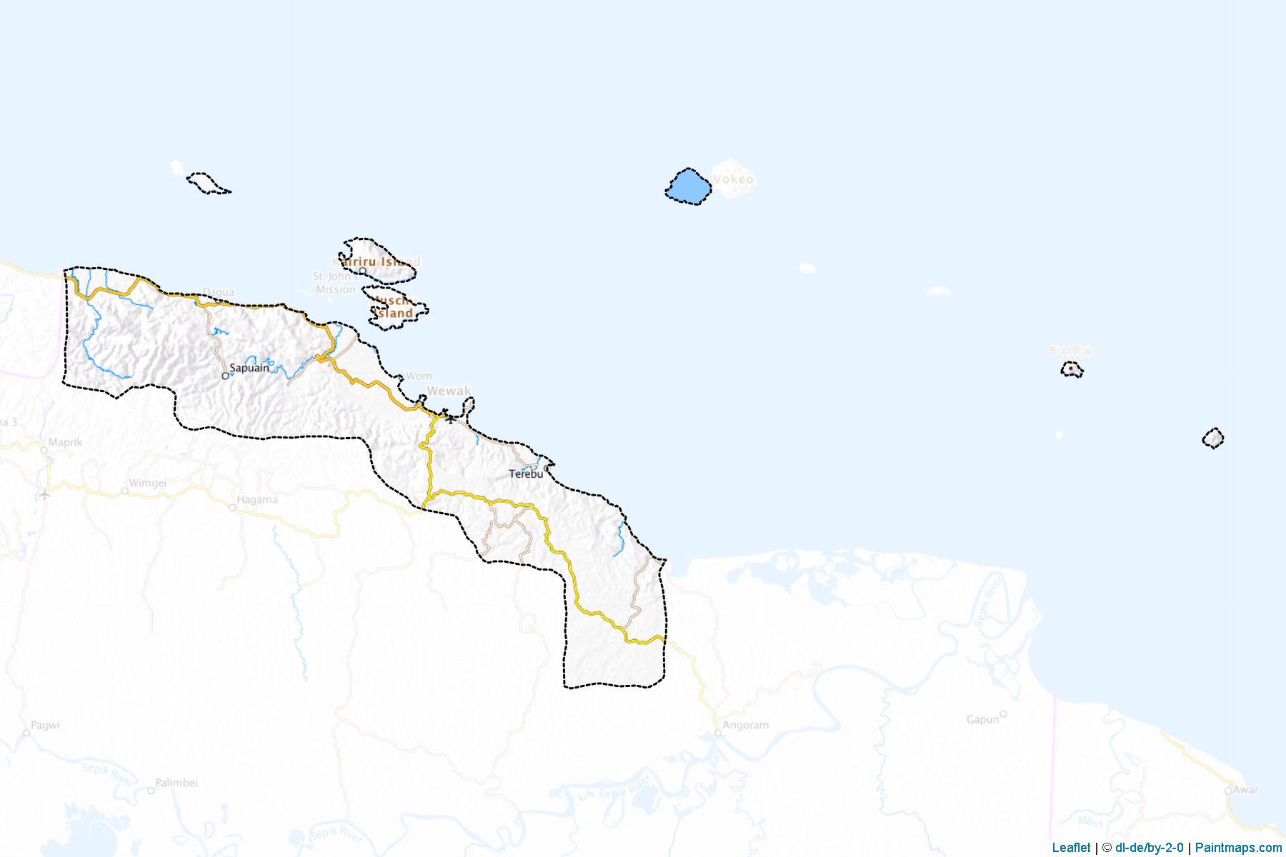 Border cropping samples for Wewak map.