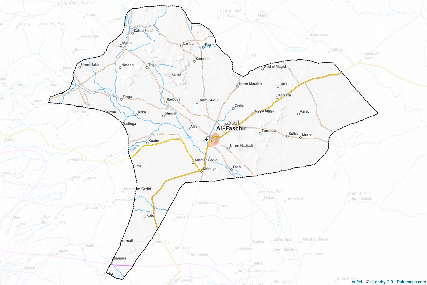 Muestras de recorte de mapas El Fasher (North Darfur)-1