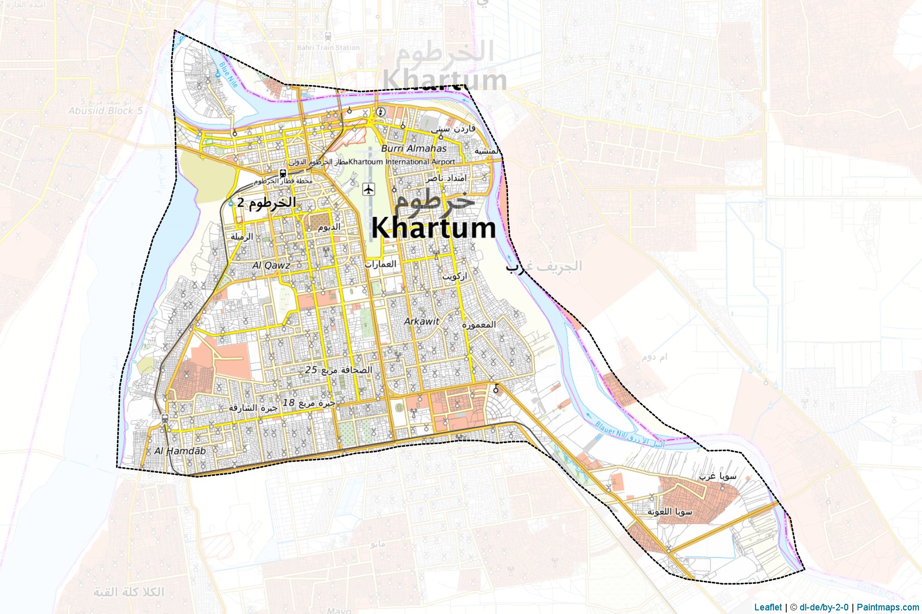 Khartoum (Al Khartum) Map Cropping Samples-1