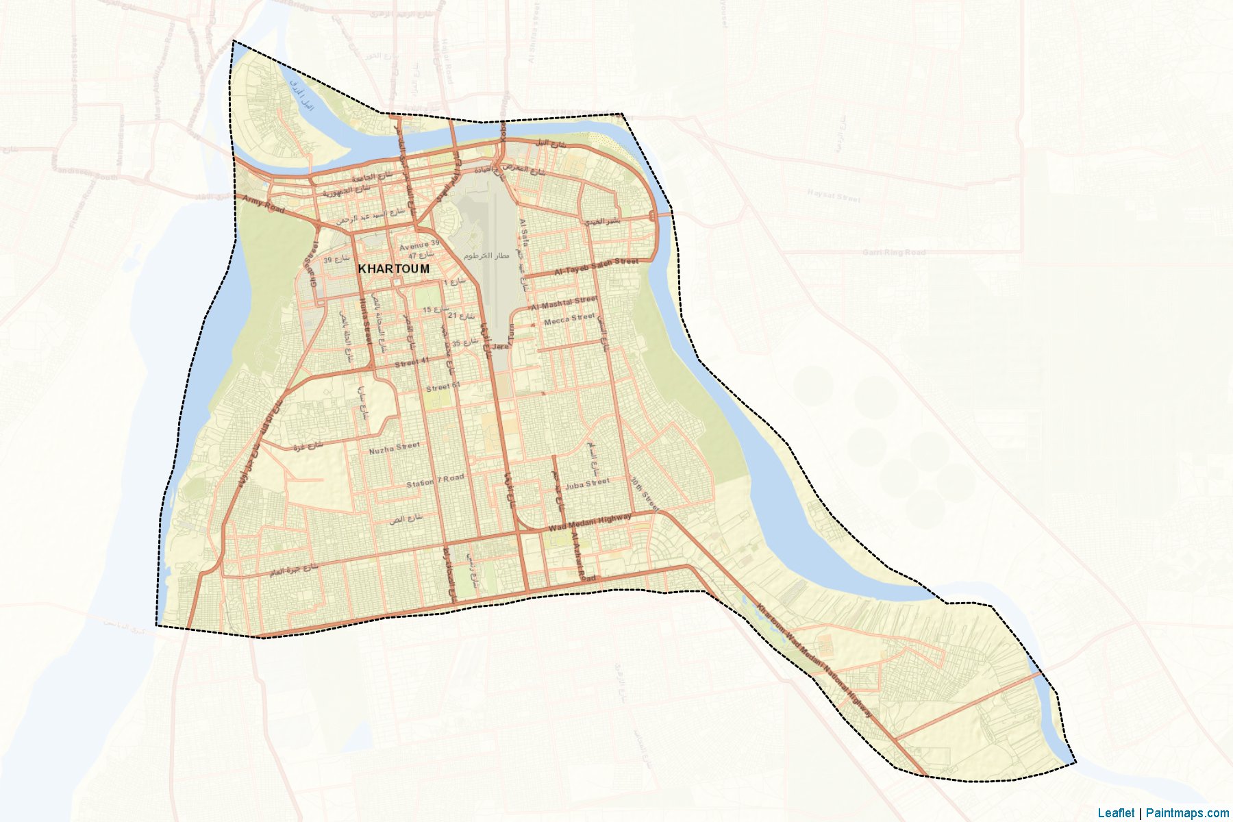 Khartoum (Al Khartum) Map Cropping Samples-2