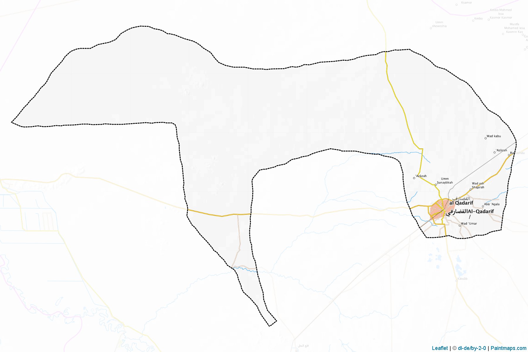 Muestras de recorte de mapas Middle Gedaref (Gedarif)-1