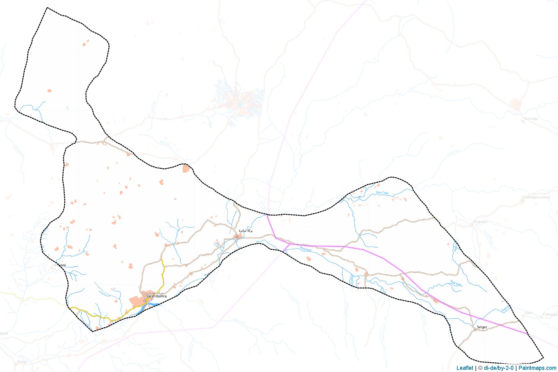 Muestras de recorte de mapas Saraf Omra (North Darfur)-1