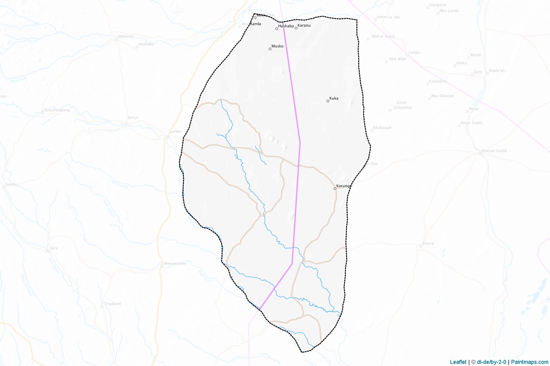 Muestras de recorte de mapas Niteaga (Southern Darfur)-1