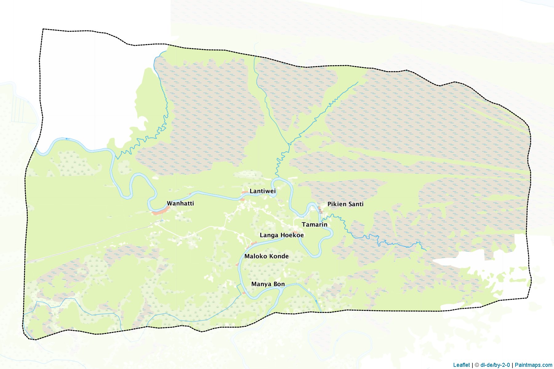 Muestras de recorte de mapas Wanhatti (Marowijne)-1