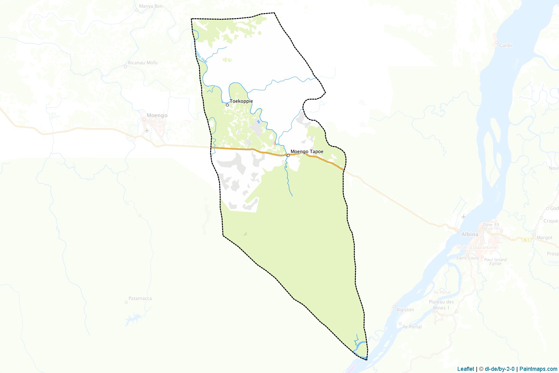 Muestras de recorte de mapas Moengotapoe (Marowijne)-1