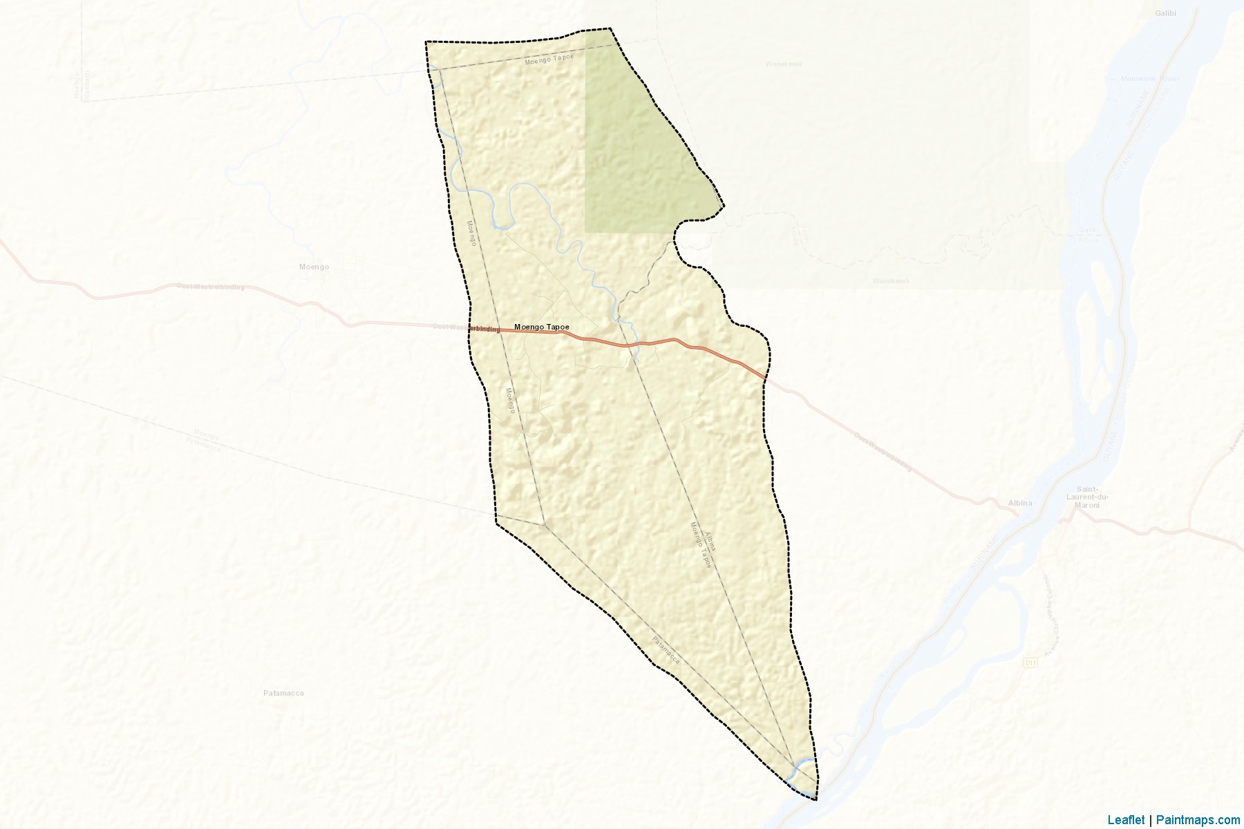 Muestras de recorte de mapas Moengotapoe (Marowijne)-2