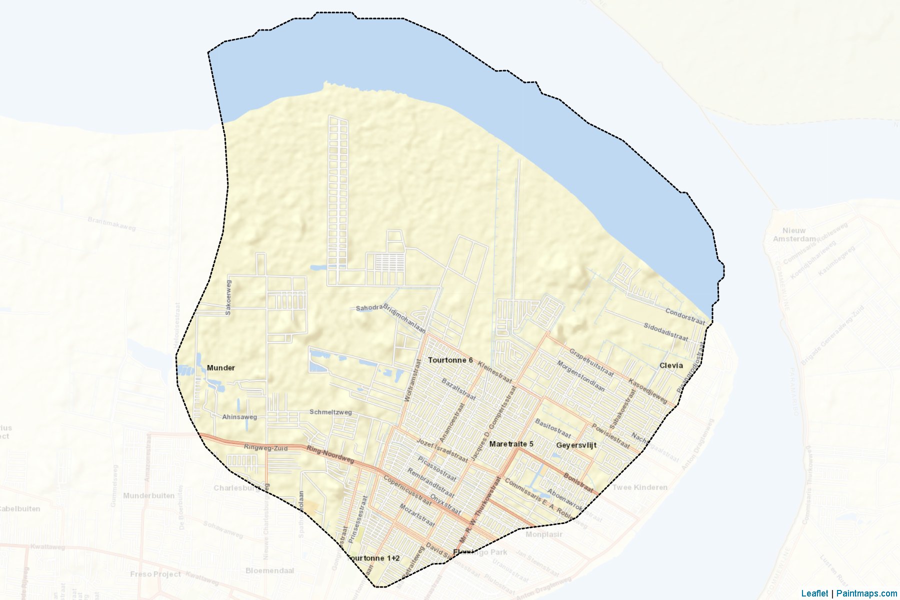 Muestras de recorte de mapas Blauwgrond (Paramaribo)-2