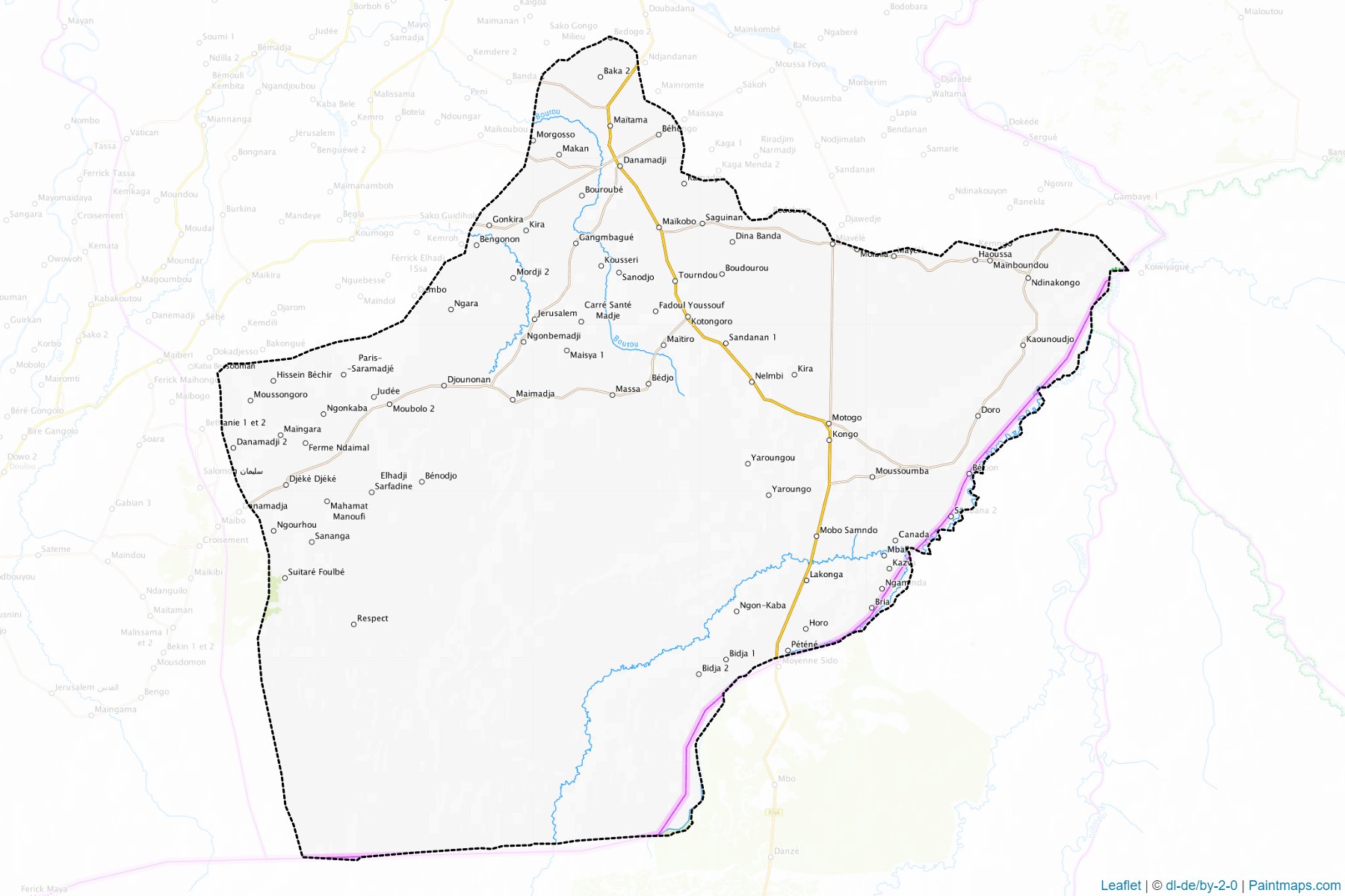 Muestras de recorte de mapas Grande Sido (Moyen-Chari)-1