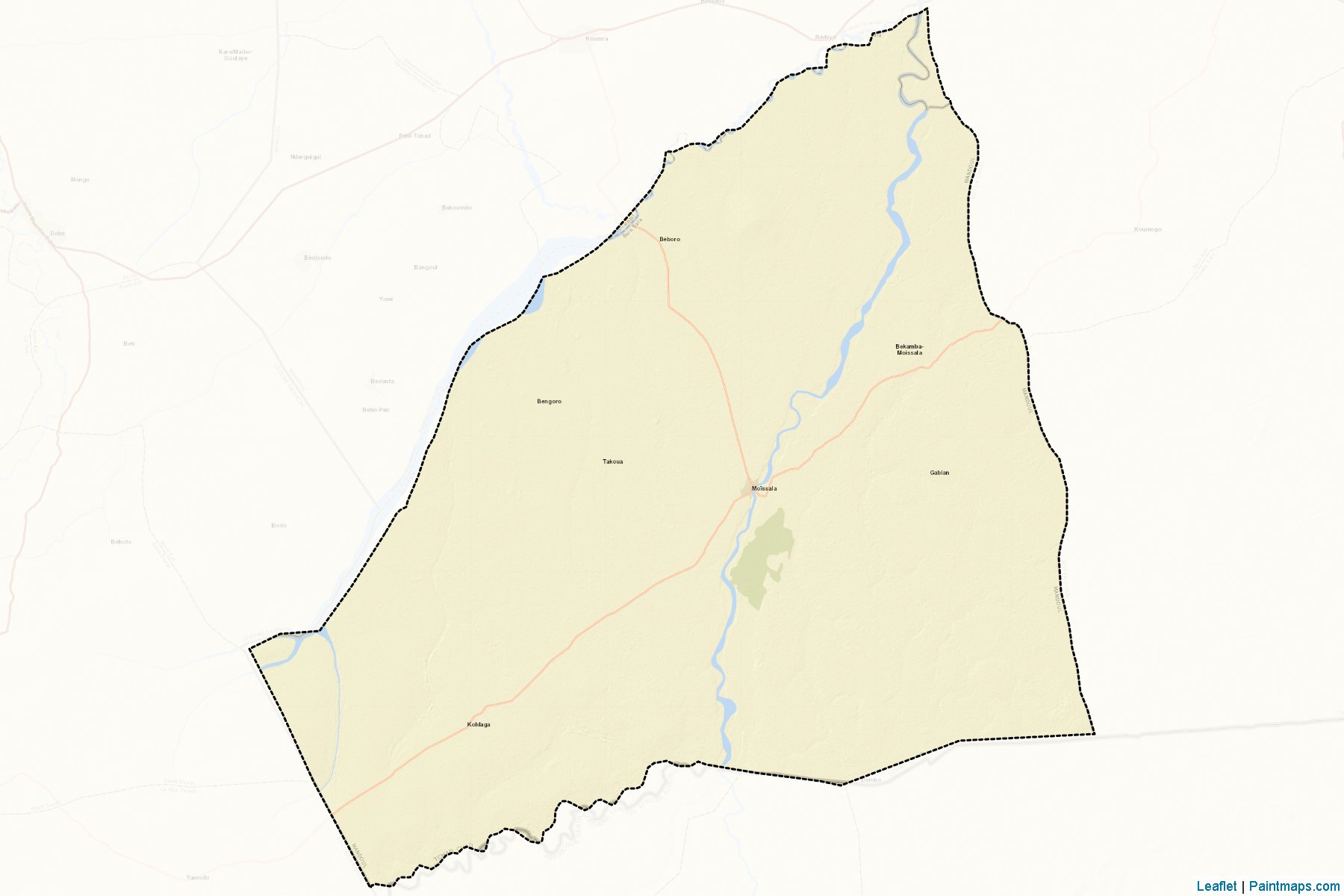 Barh Sara (Mandoul Region) Map Cropping Samples-2