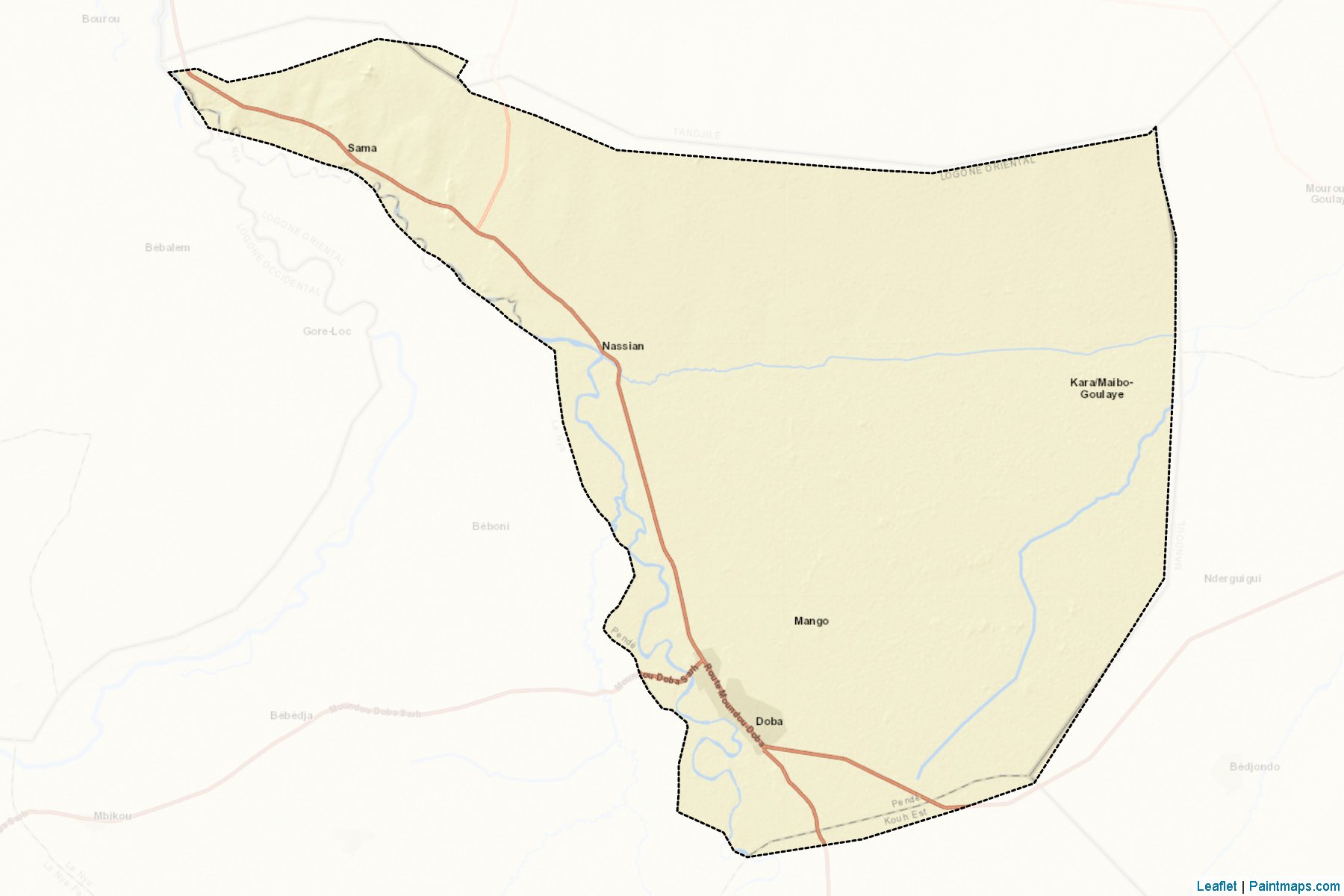 Muestras de recorte de mapas La Pende (Logone Oriental)-2