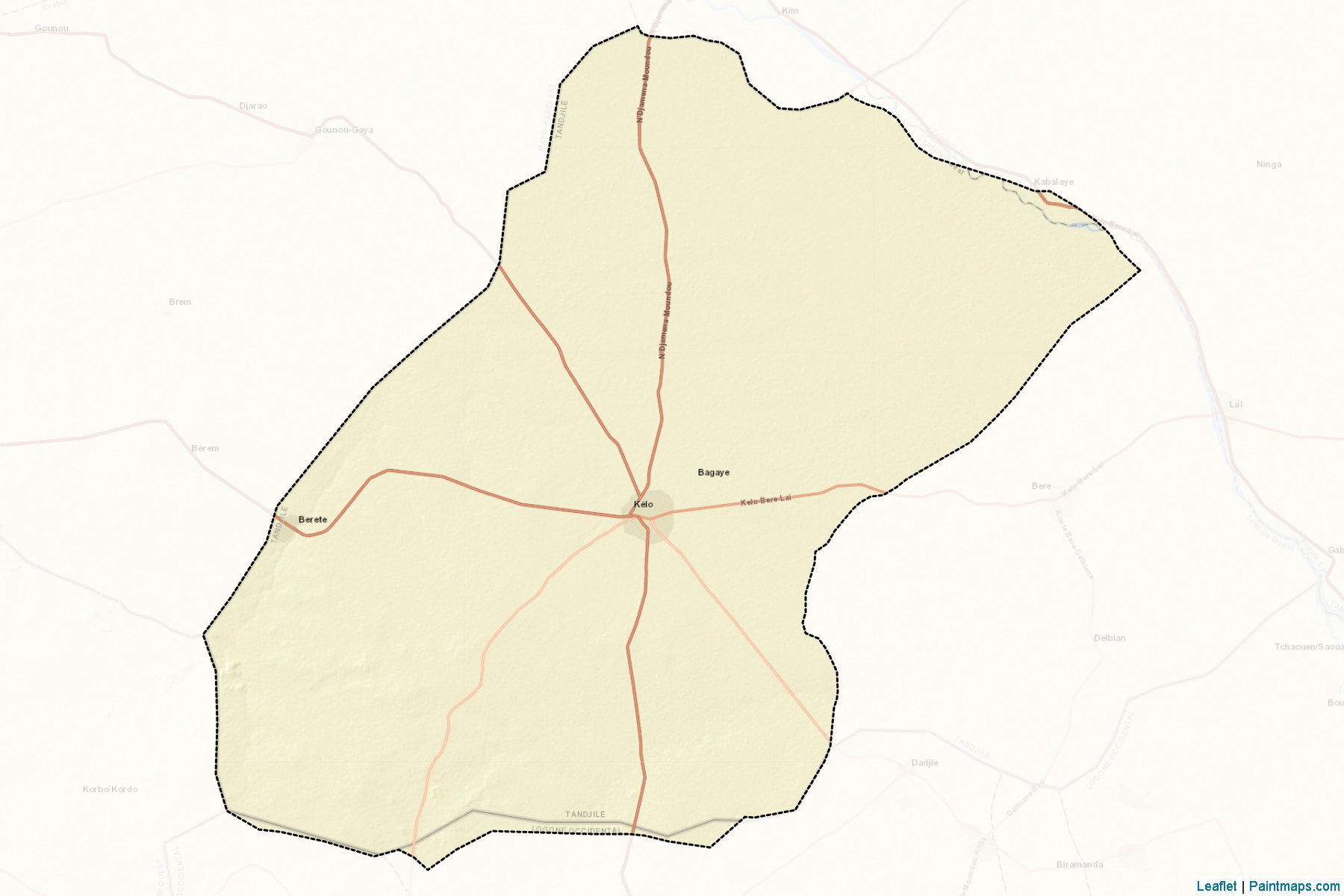 Muestras de recorte de mapas Tandjile Ouest (Tandjilé)-2