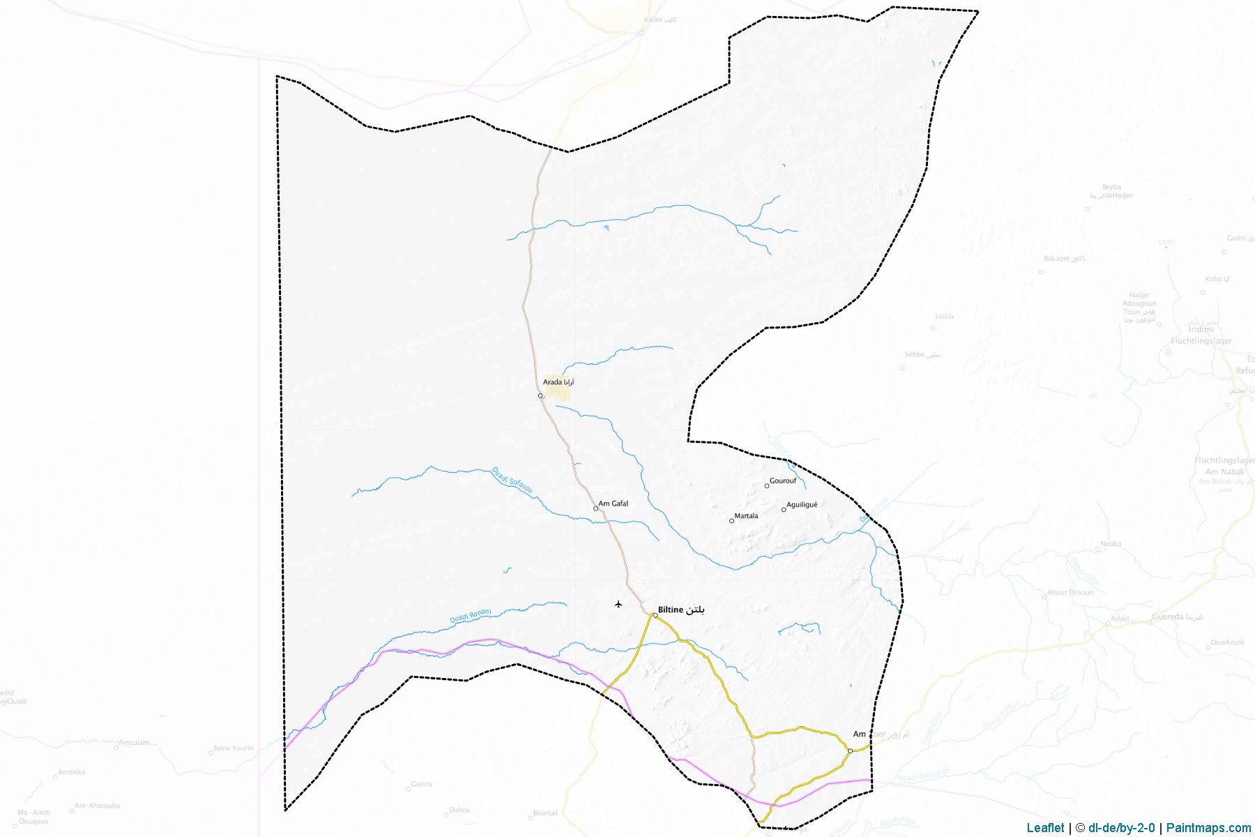 Muestras de recorte de mapas Biltine (Wadi Fira)-1