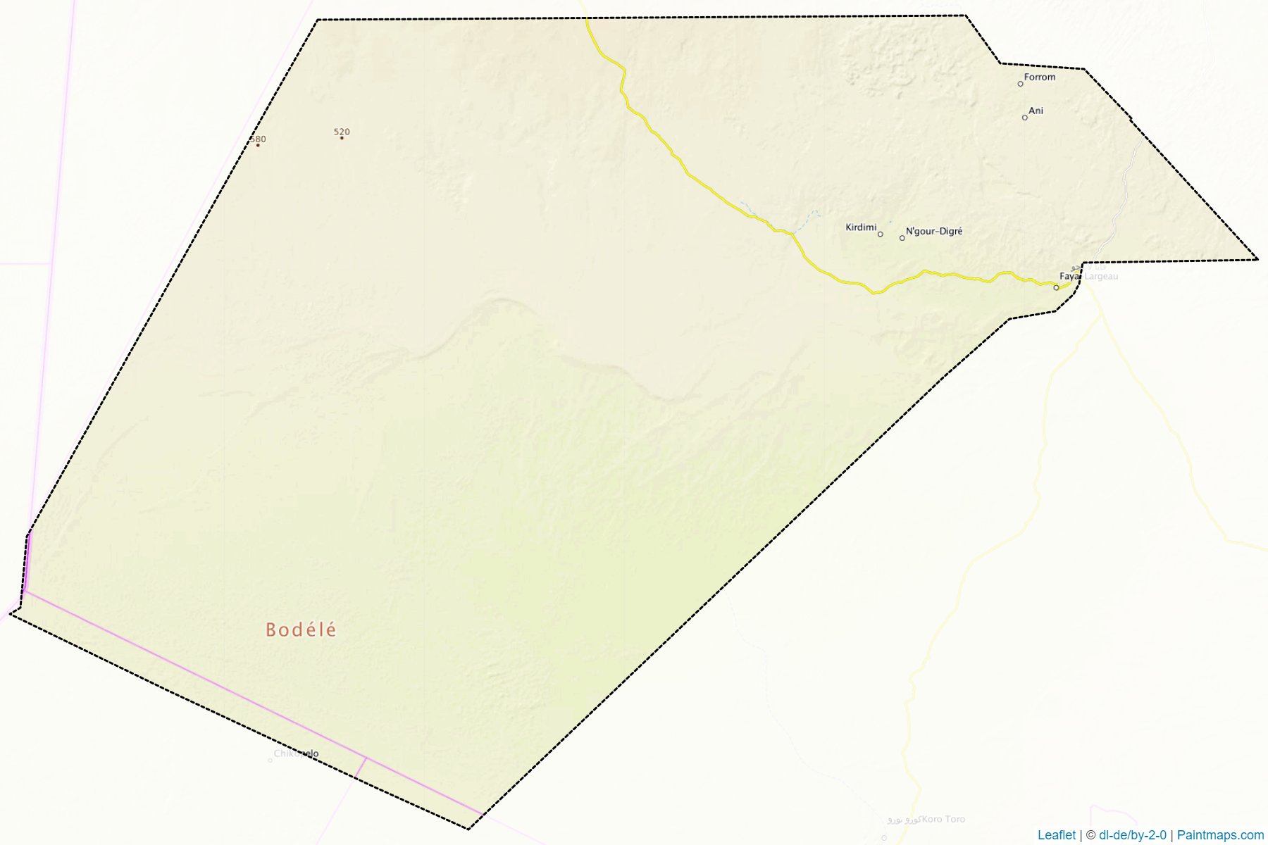 Muestras de recorte de mapas Borkou Yala (Borkou)-1