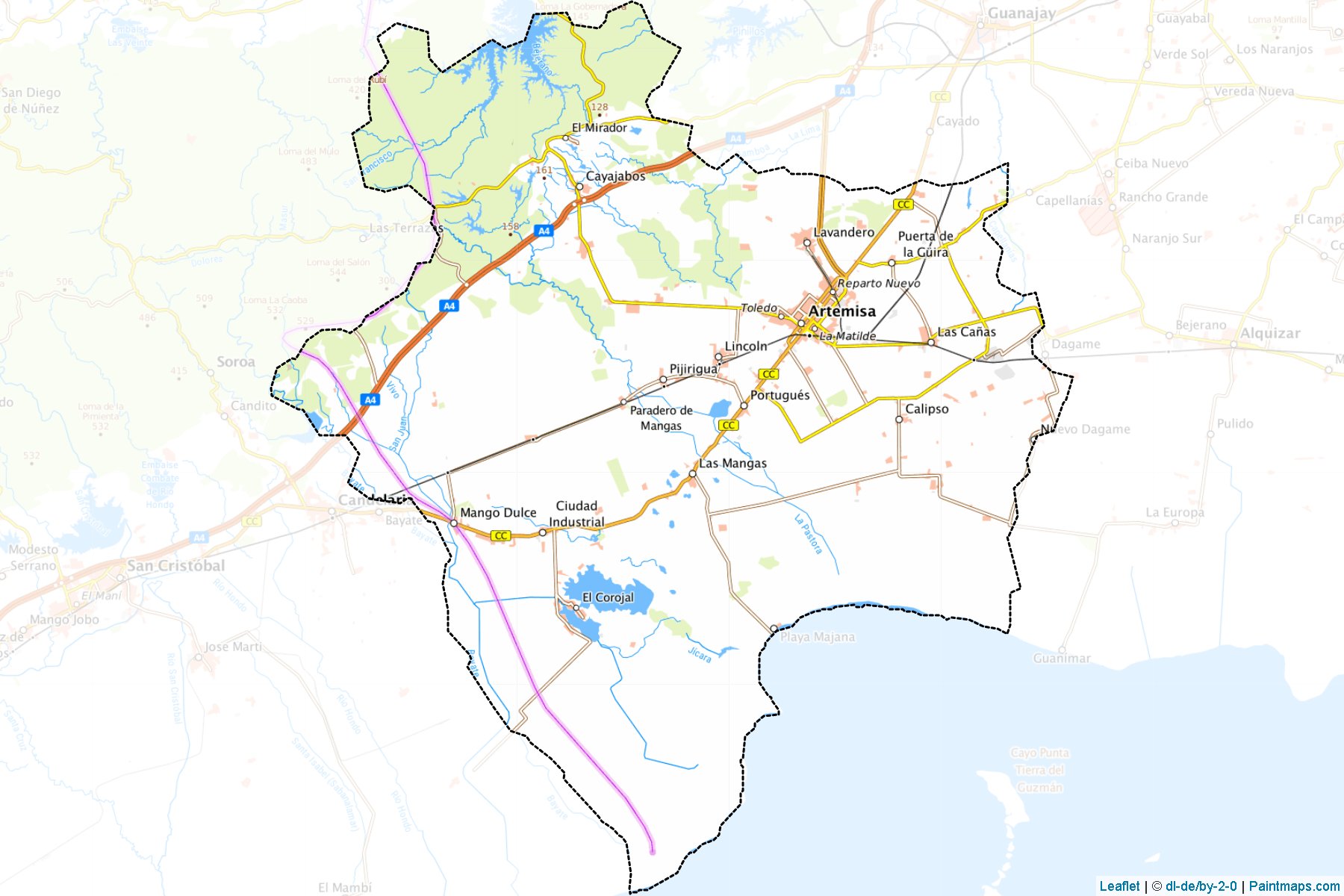 Muestras de recorte de mapas Artemisa (Artemisa)-1