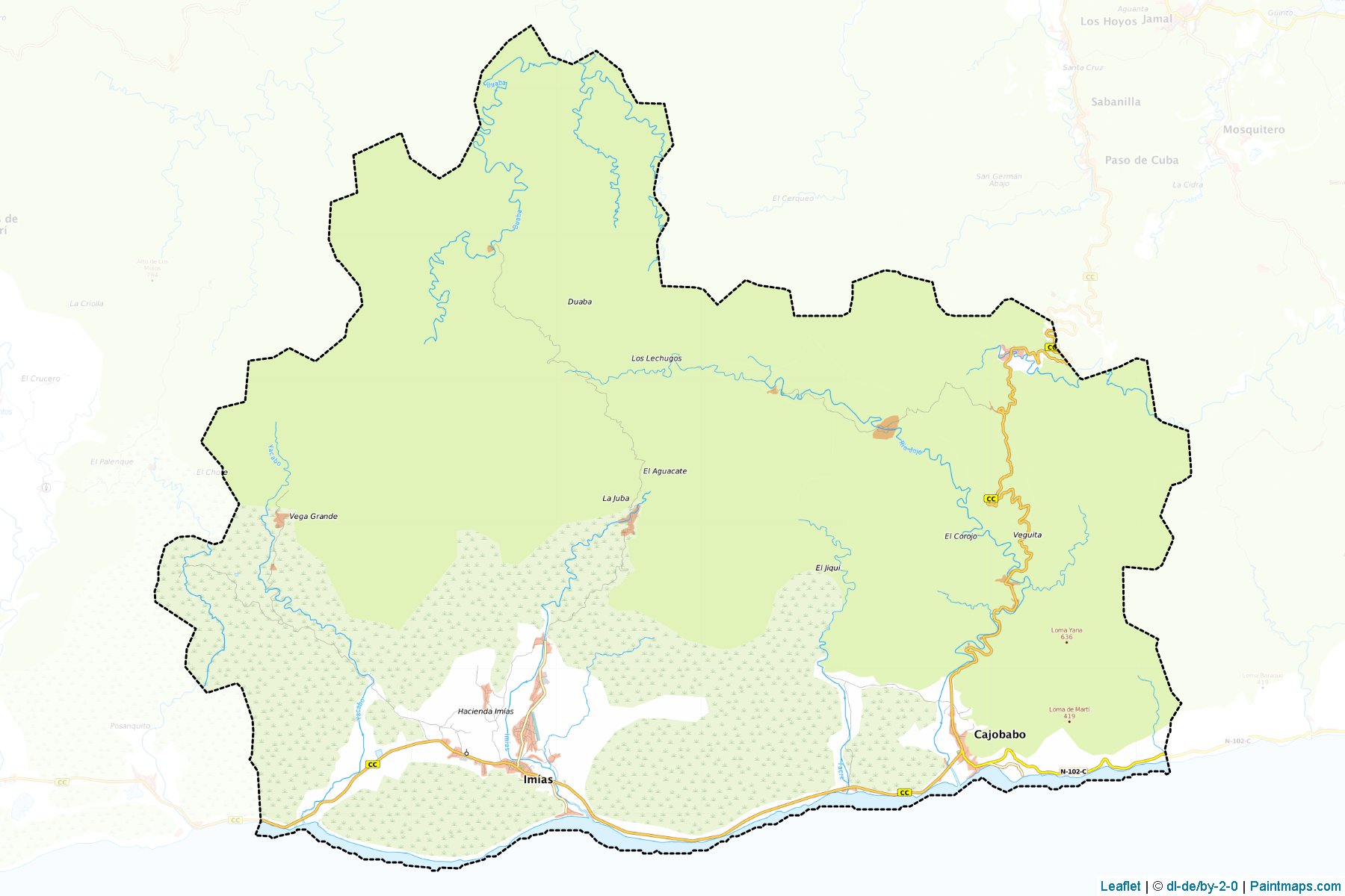 Muestras de recorte de mapas Imias (Guantanamo)-1