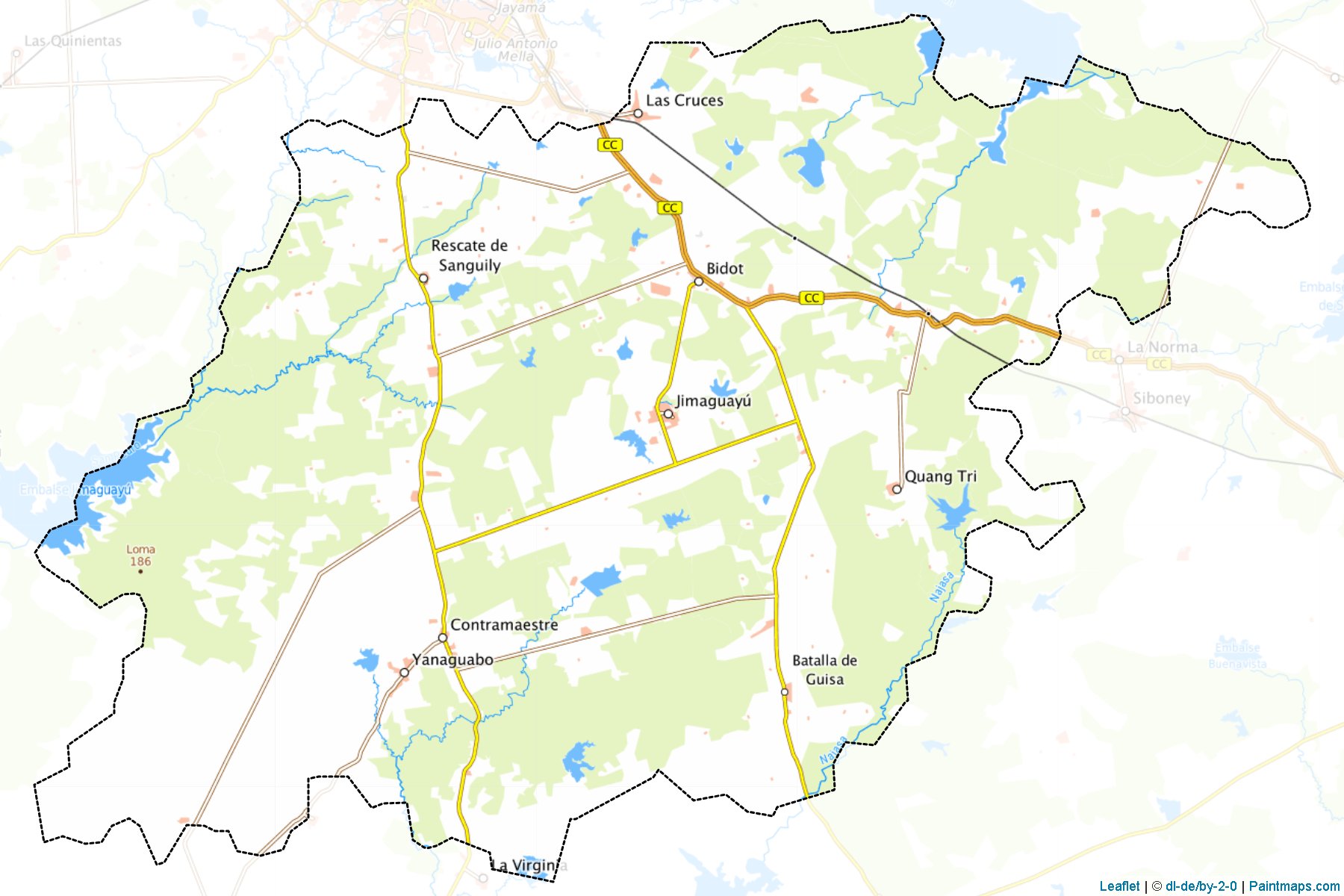 Muestras de recorte de mapas Jimaguayu (Camagüey)-1