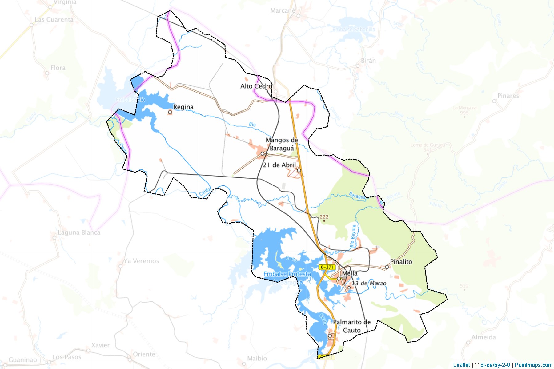 Muestras de recorte de mapas Mella (Santiago de Cuba)-1