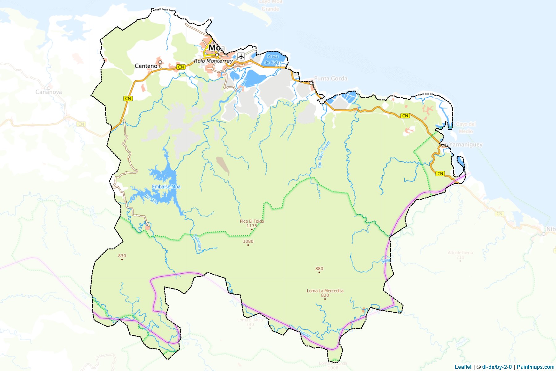 Muestras de recorte de mapas Moa (Holguin)-1