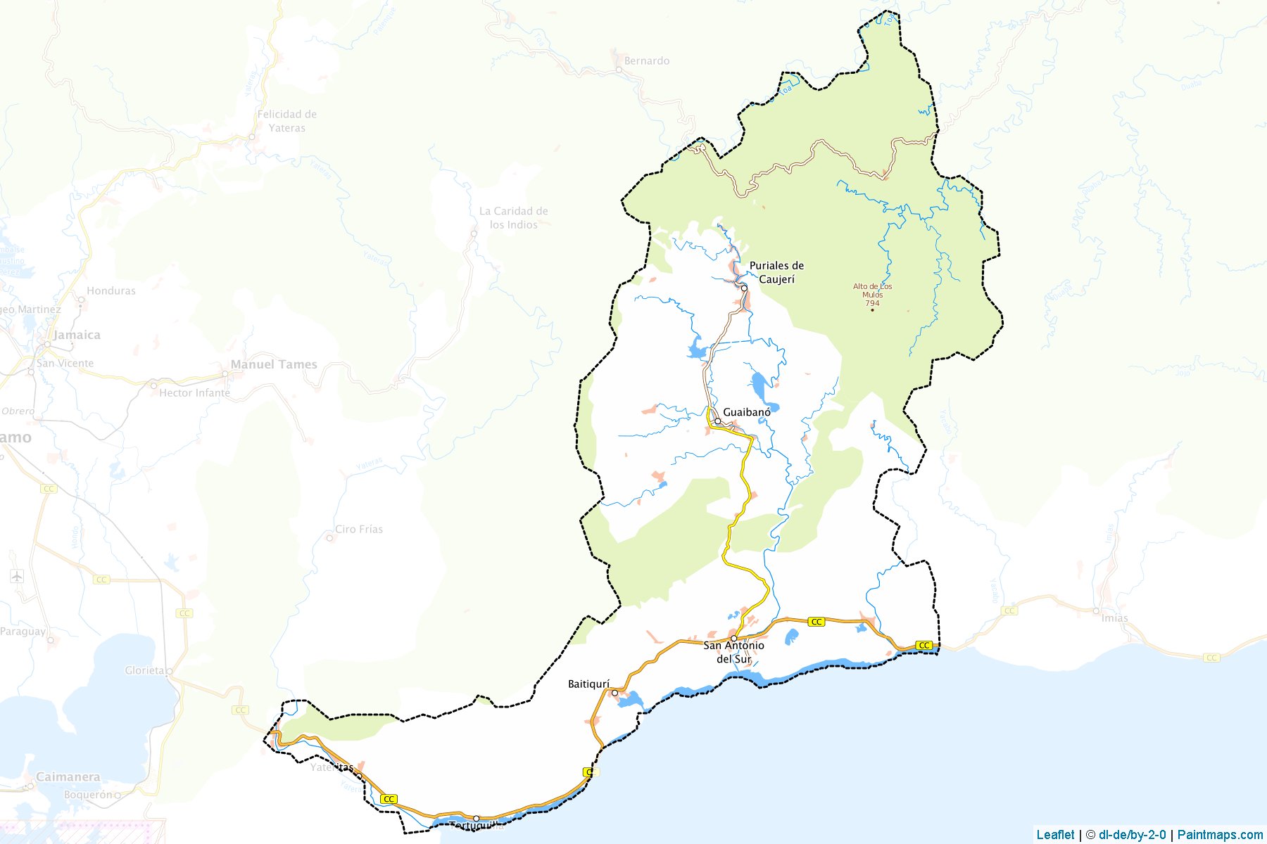 Muestras de recorte de mapas San Antonio Del Sur (Guantanamo)-1