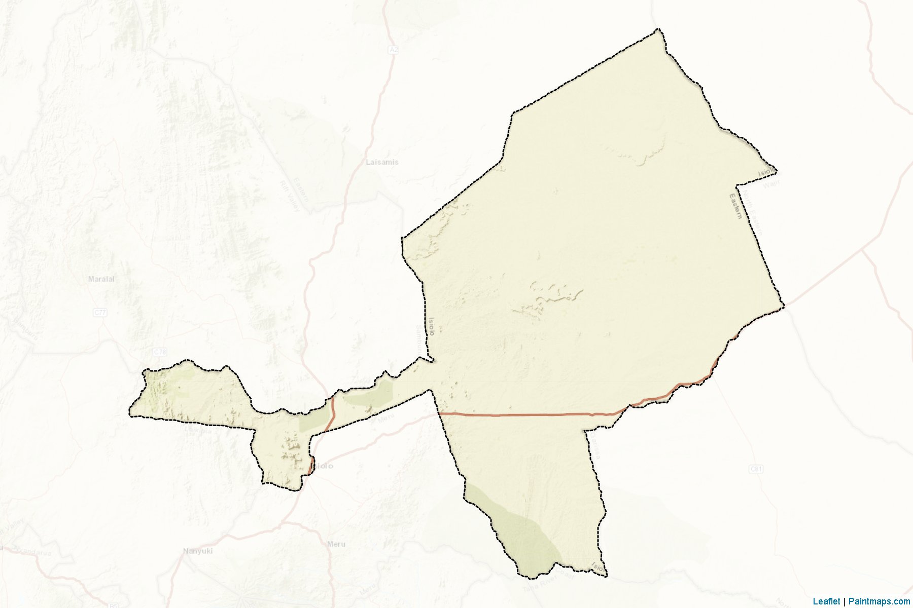 Muestras de recorte de mapas Isiolo (Eastern)-2