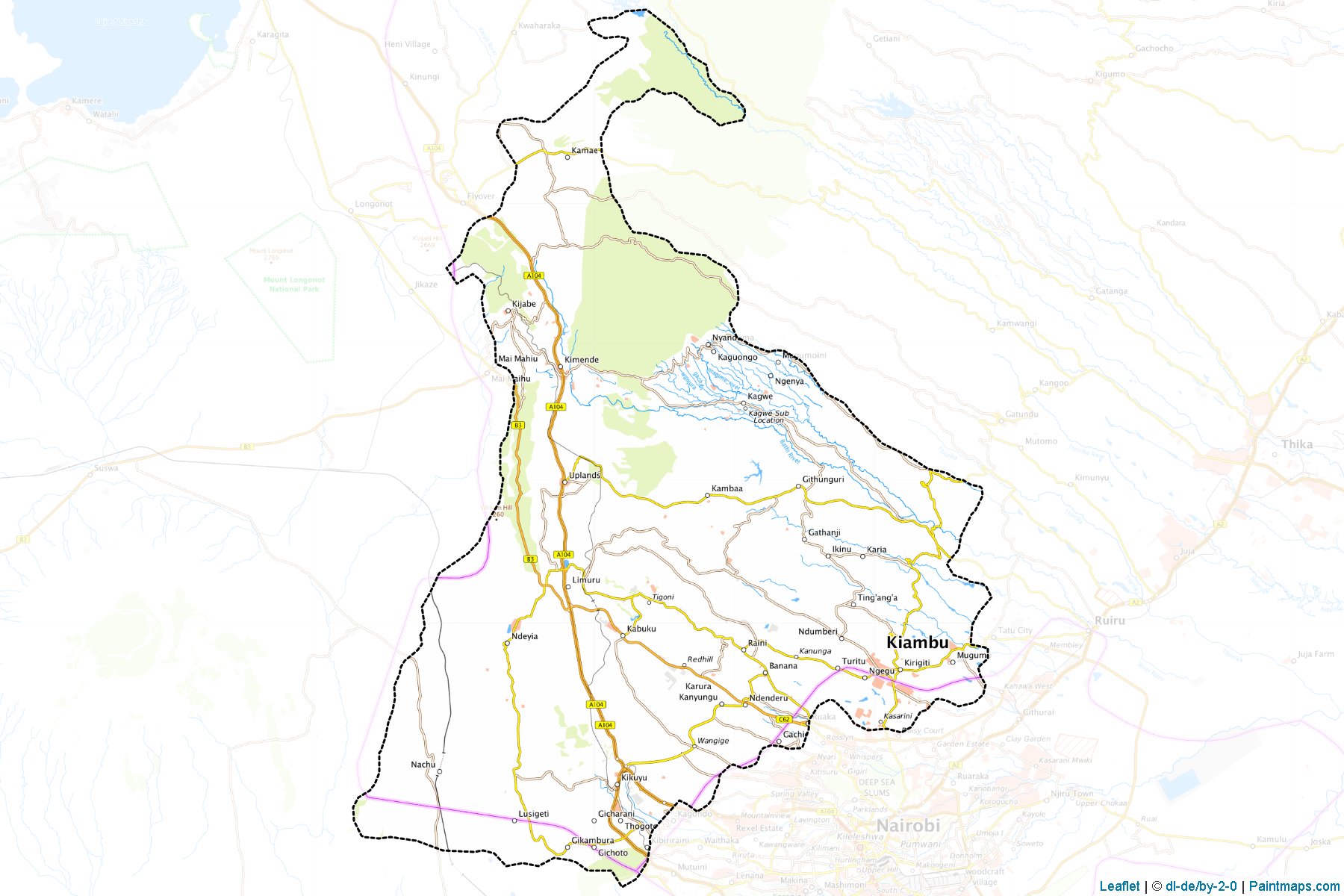 Muestras de recorte de mapas Kiambu (Central)-1