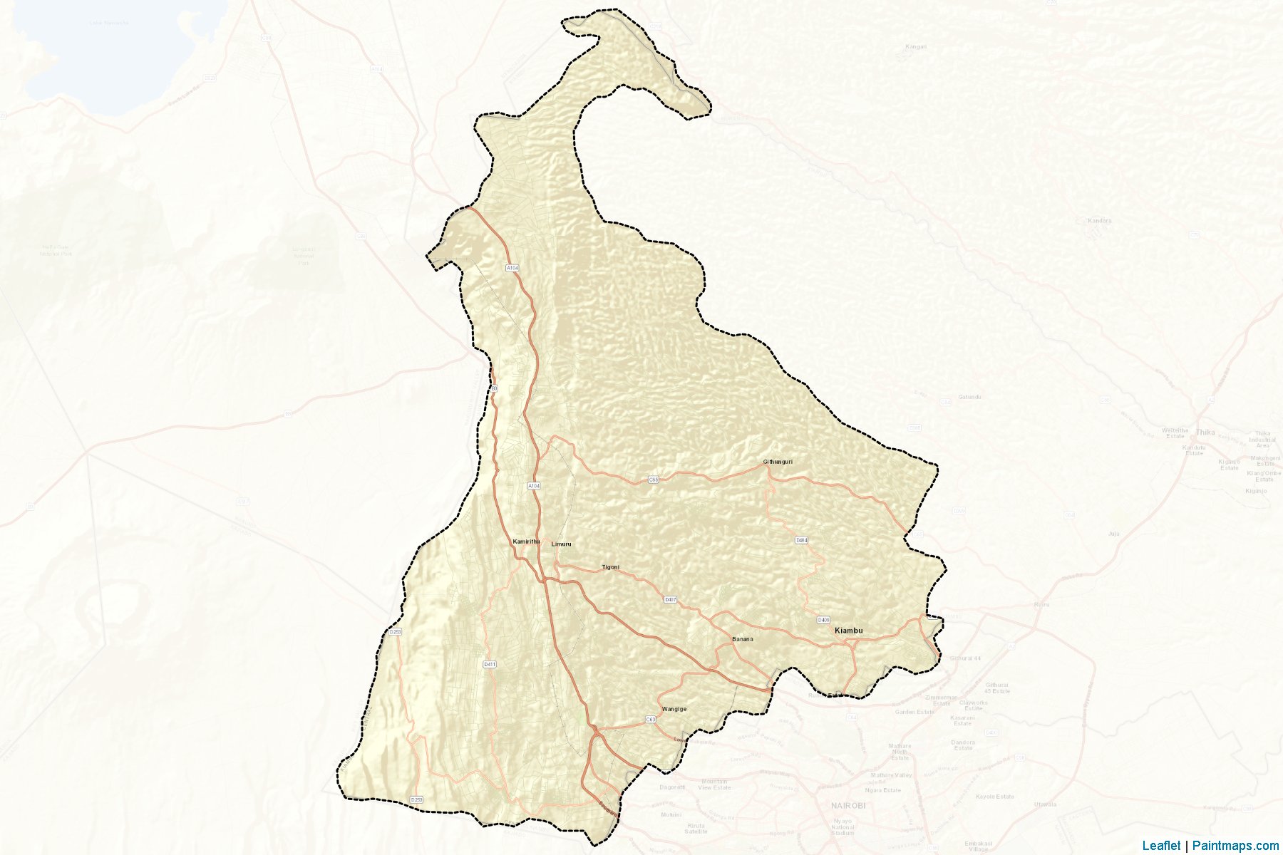 Muestras de recorte de mapas Kiambu (Central)-2