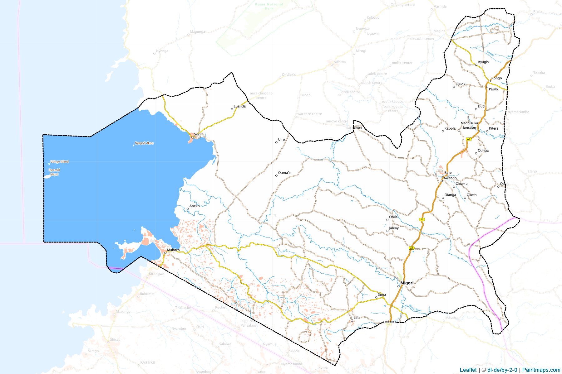 Muestras de recorte de mapas Migori (Nyanza)-1