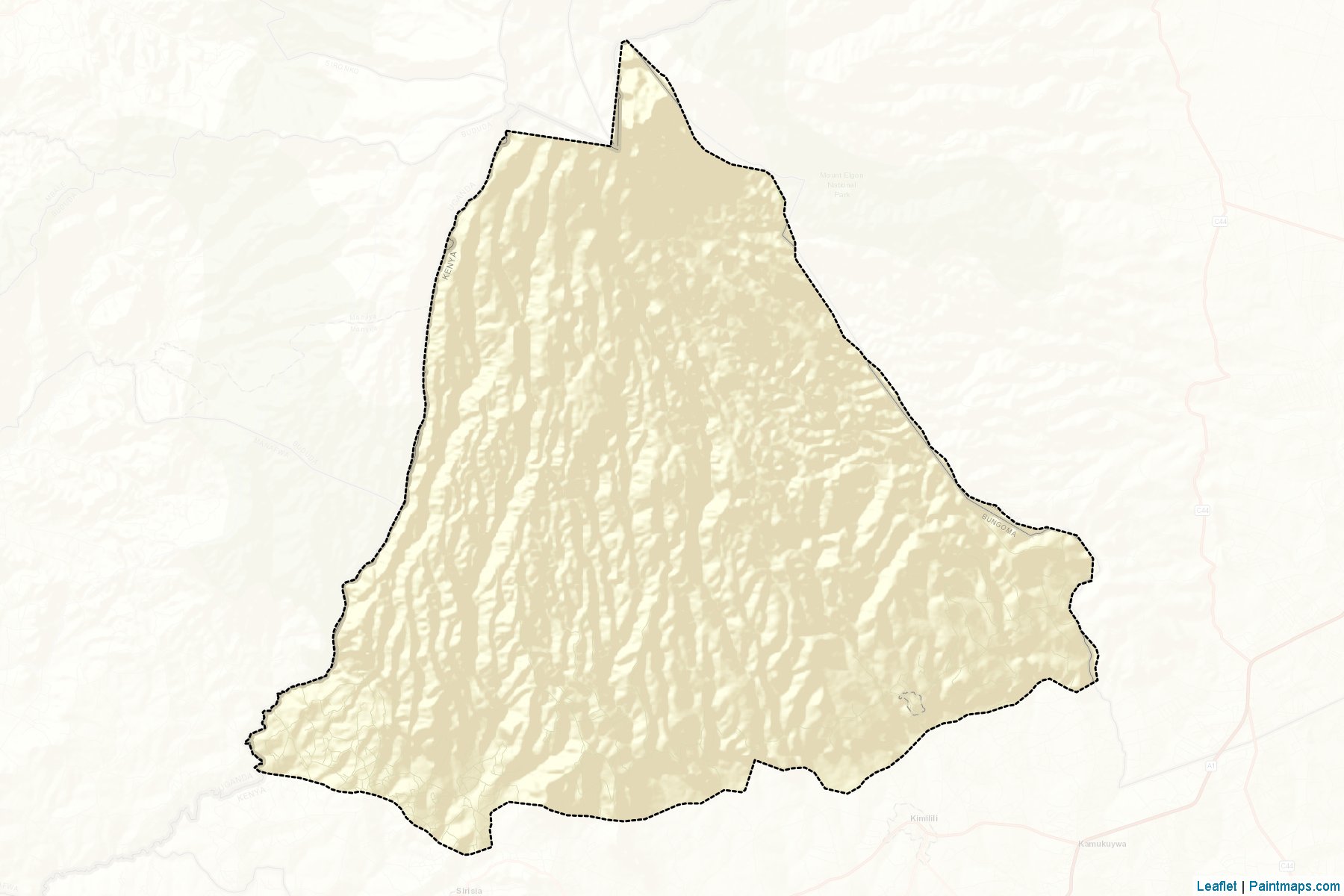 Muestras de recorte de mapas Mt Elgon (Western)-2