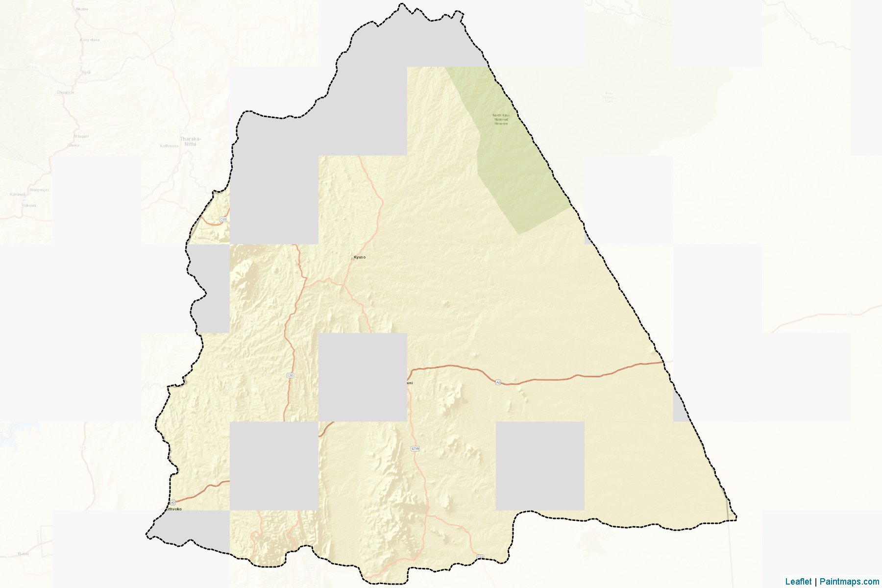 Muestras de recorte de mapas Mwingi (Eastern)-2