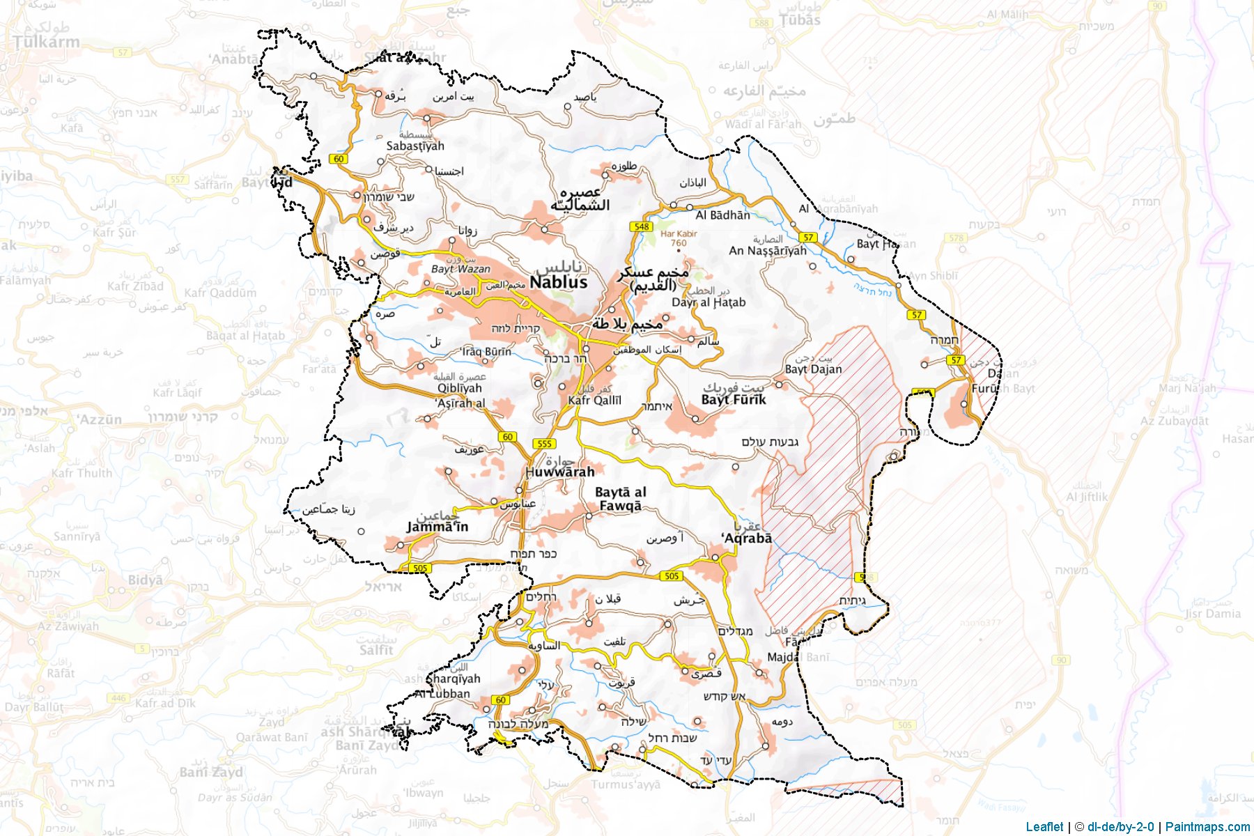 Muestras de recorte de mapas Nablus (West Bank)-1